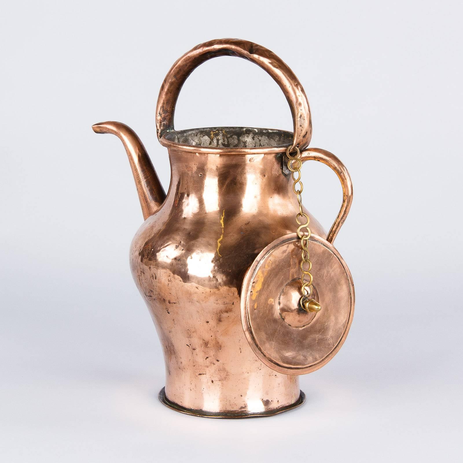 19th Century French Copper Ewer Pitcher In Good Condition In Austin, TX