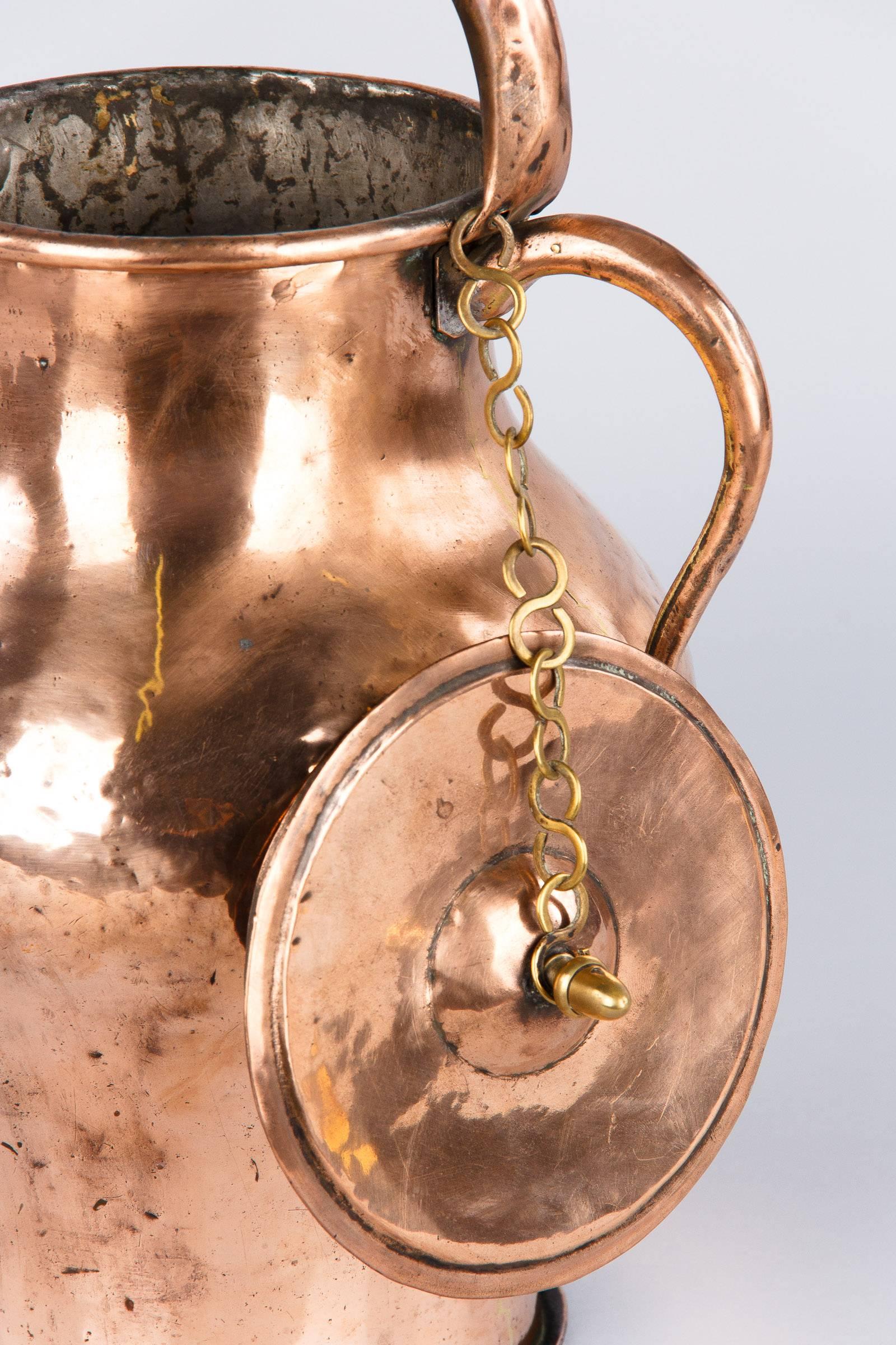 Brass 19th Century French Copper Ewer Pitcher
