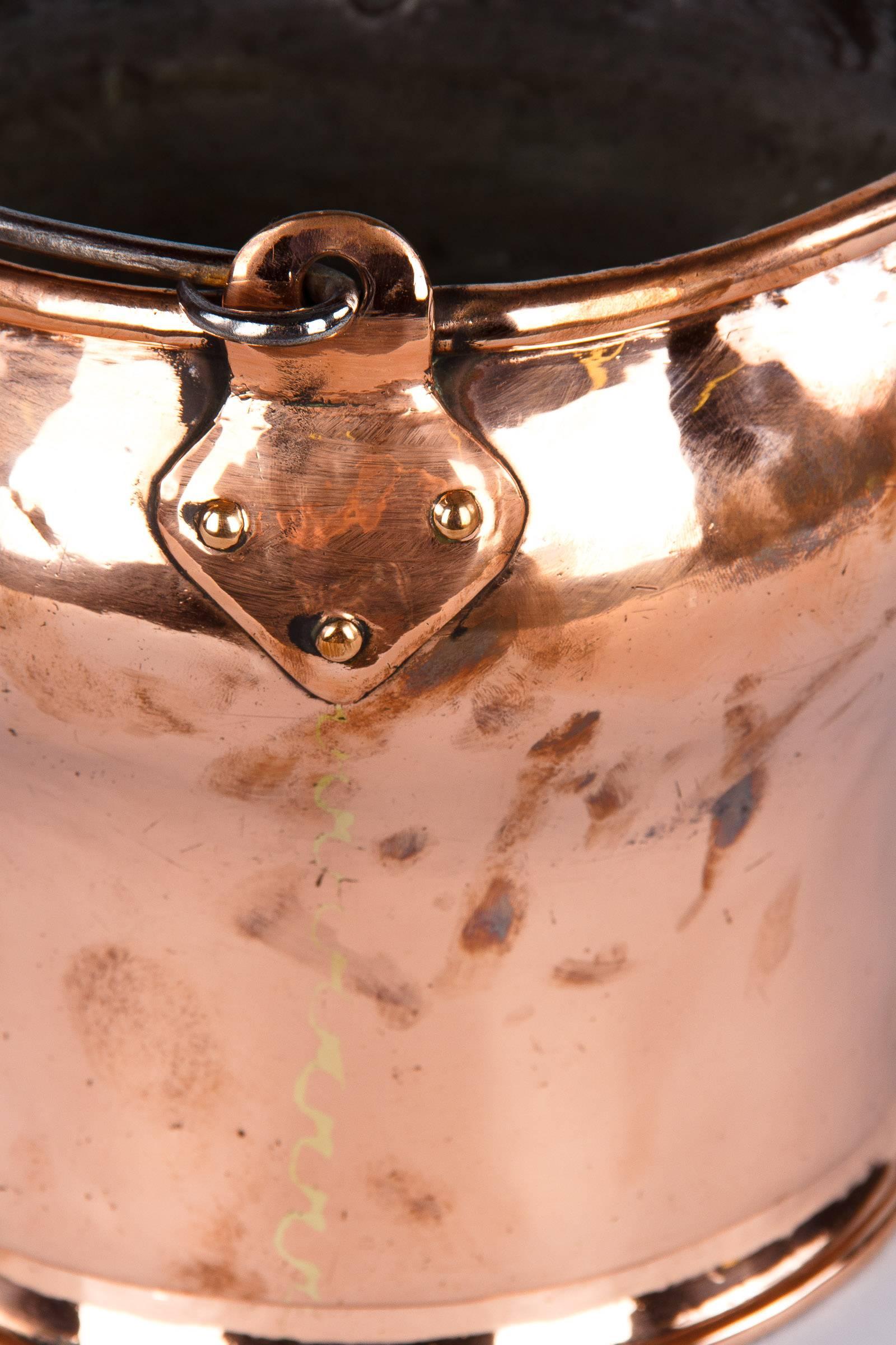 French Copper Bucket, Late 19th Century 1