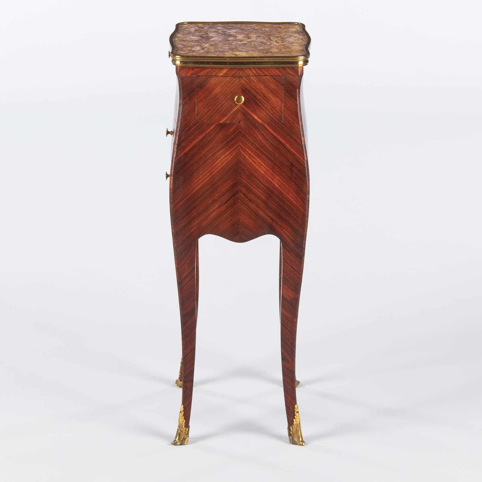 Pair of Louis XV Style Rosewood and Marble-Top Side Cabinets, 1900s 2