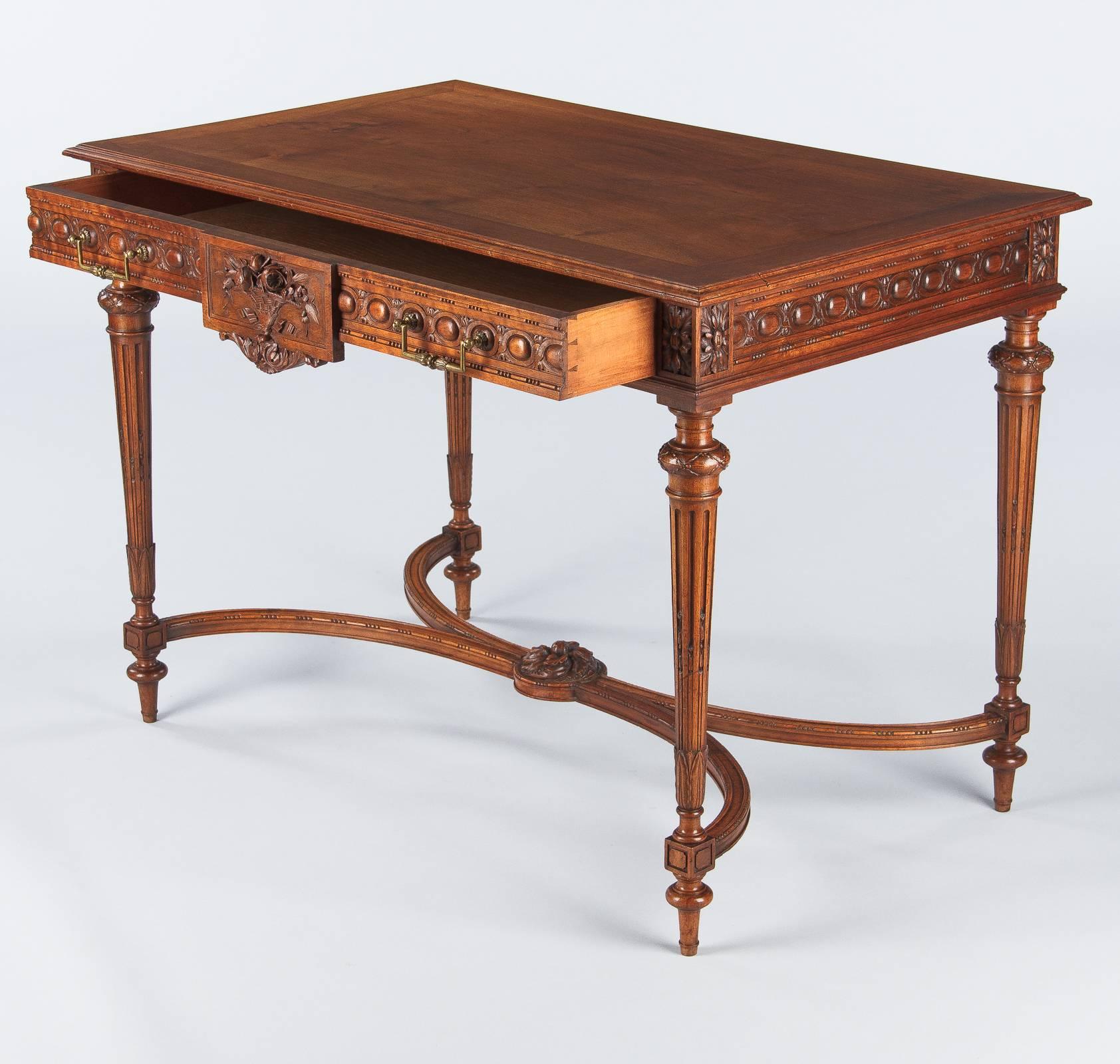 Louis XVI Style Cherrywood Desk, France, Early 1900s 2