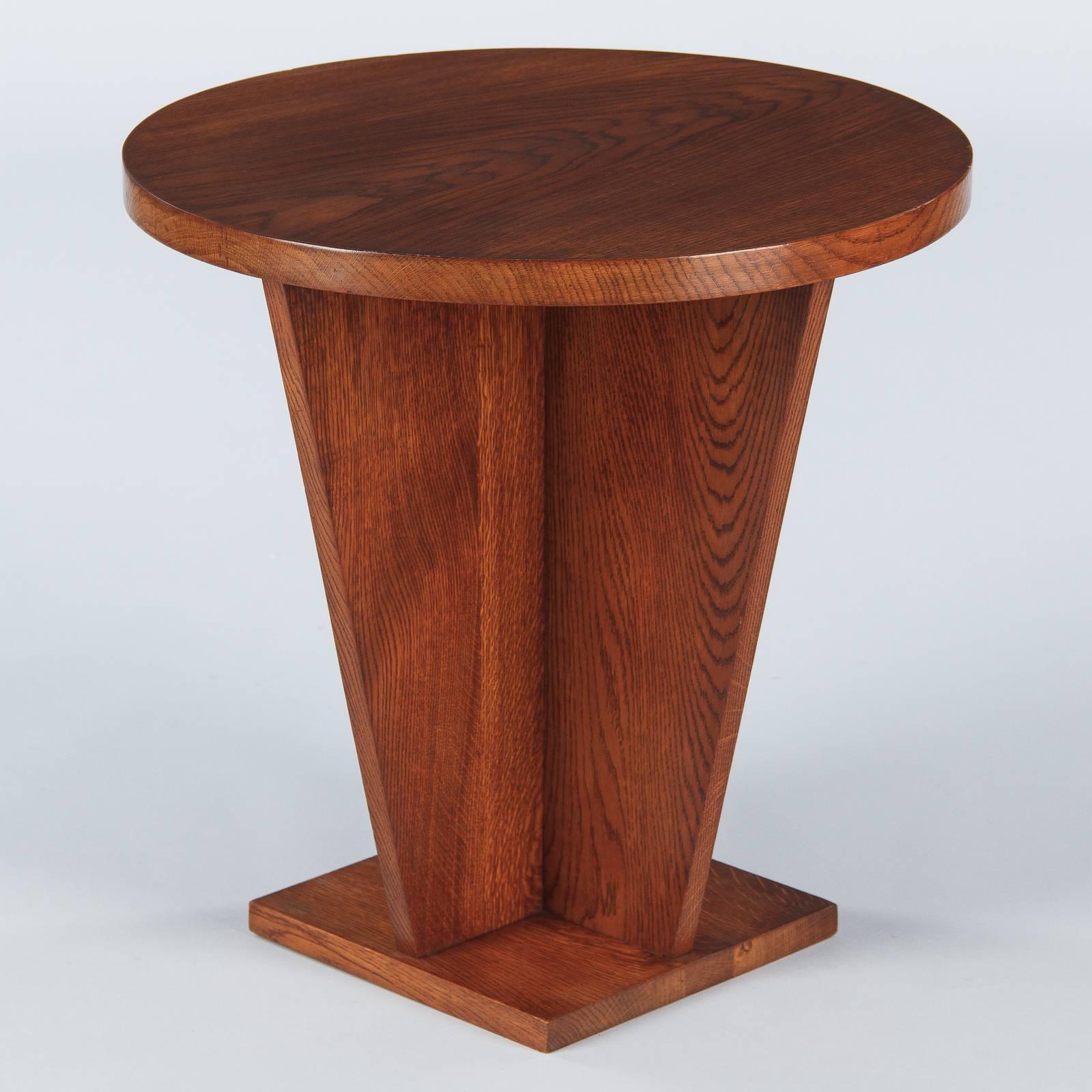 French Art Deco Oak Side Table, 1930s 3