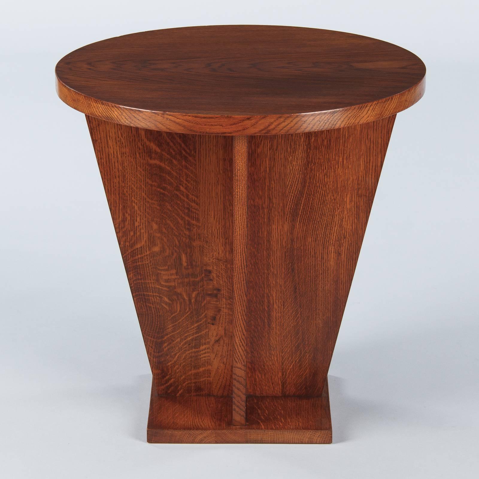 French Art Deco Oak Side Table, 1930s 2