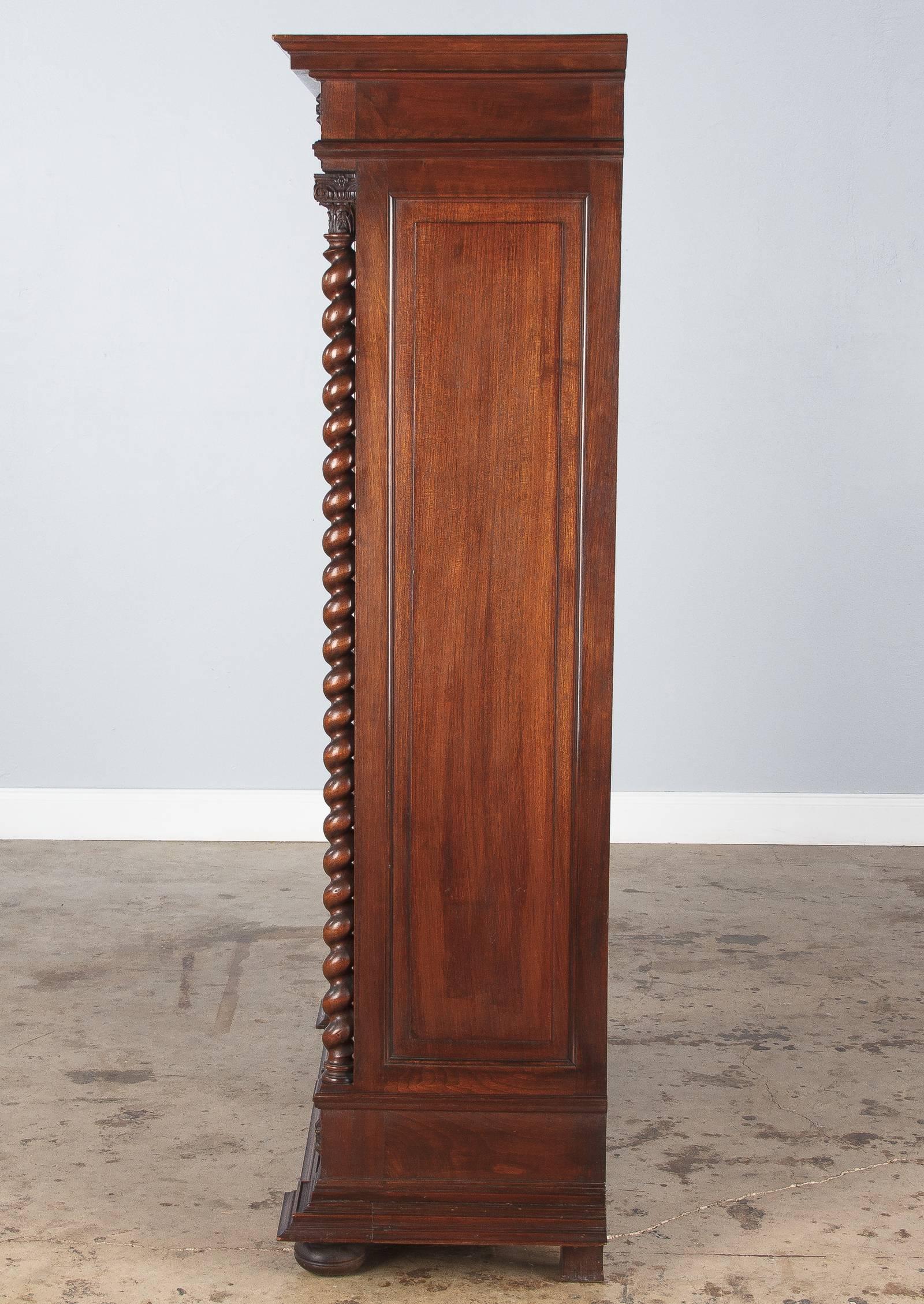 French Louis XIII Style Walnut Bookcase, 1880s 4