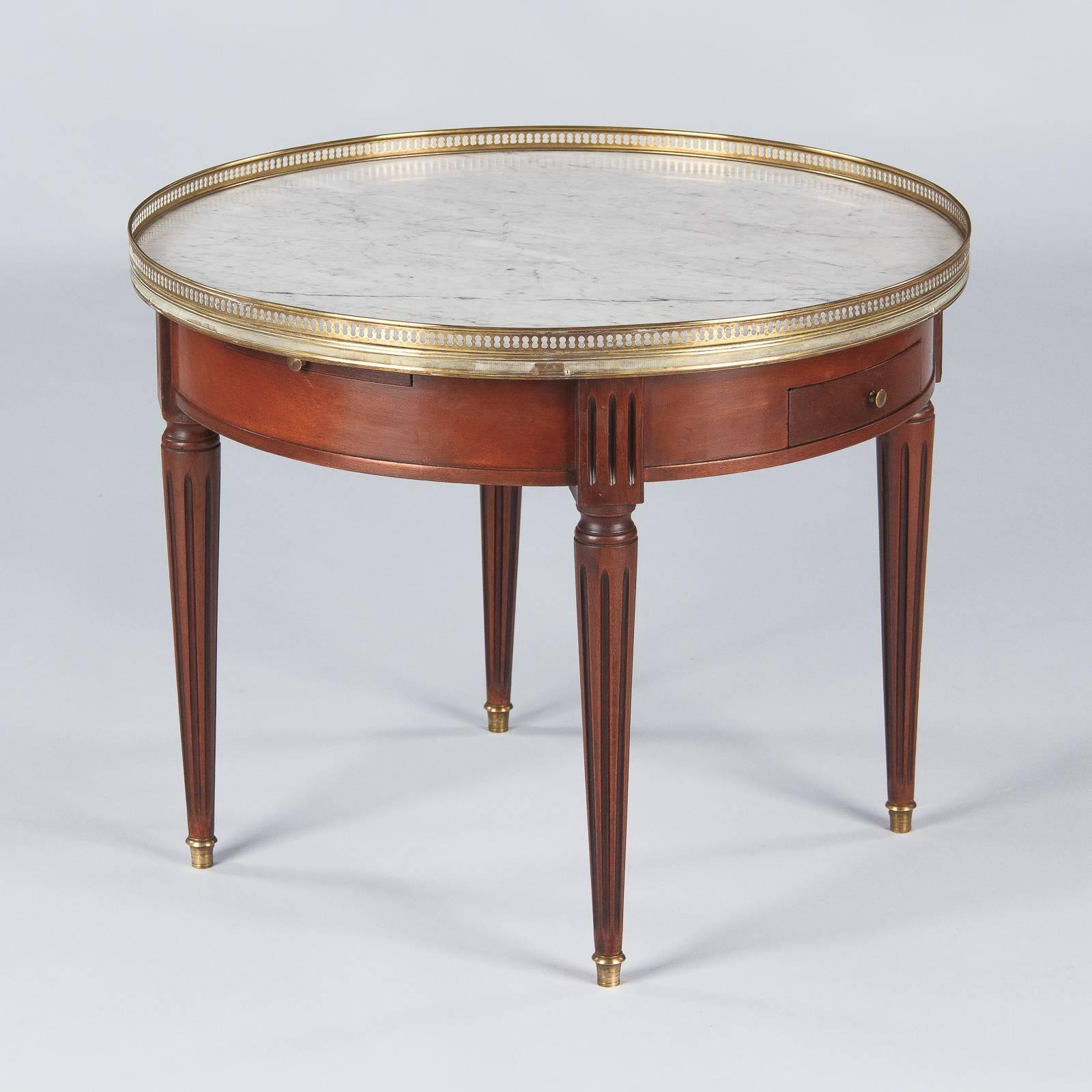 Louis XVI Style Cherrywood and Marble-Top 