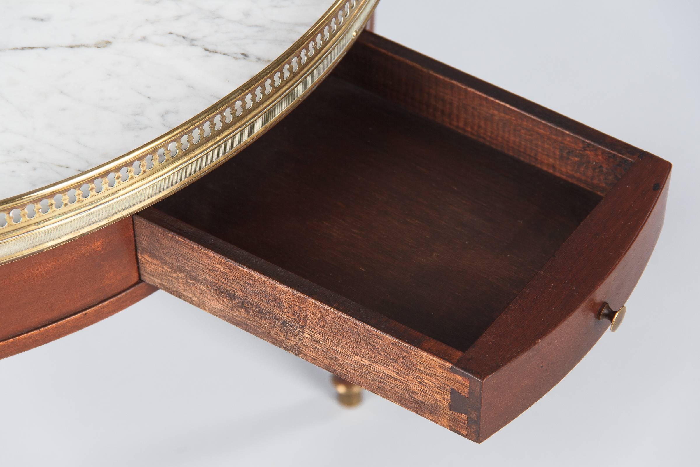 Louis XVI Style Cherrywood and Marble-Top 