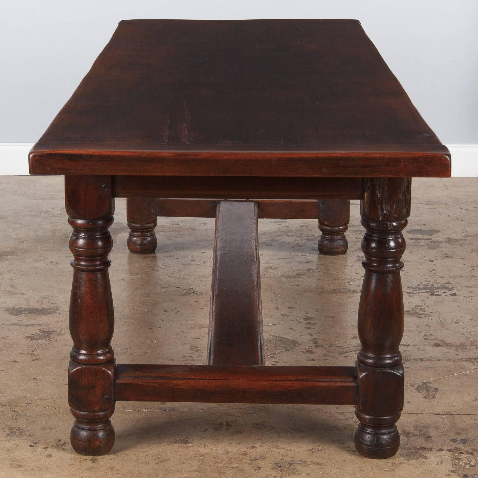 19th Century French Oak Farm Table In Good Condition In Austin, TX