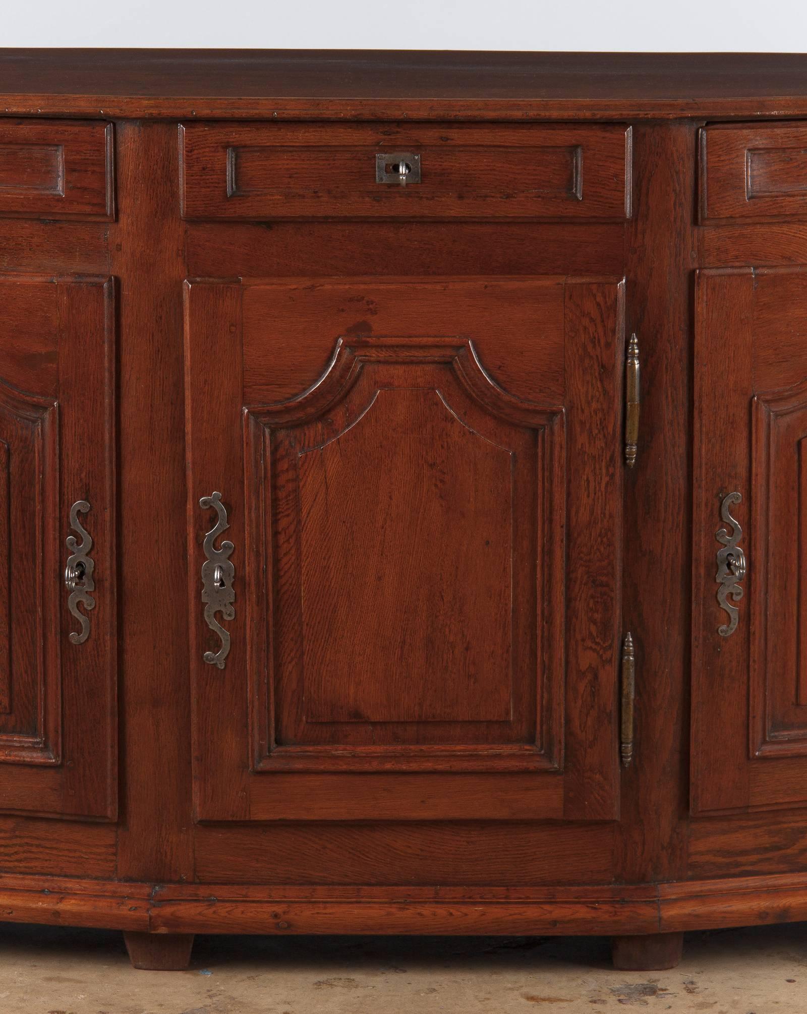 French Louis XIV Period Oak Three-Door Buffet, 18th Century 3