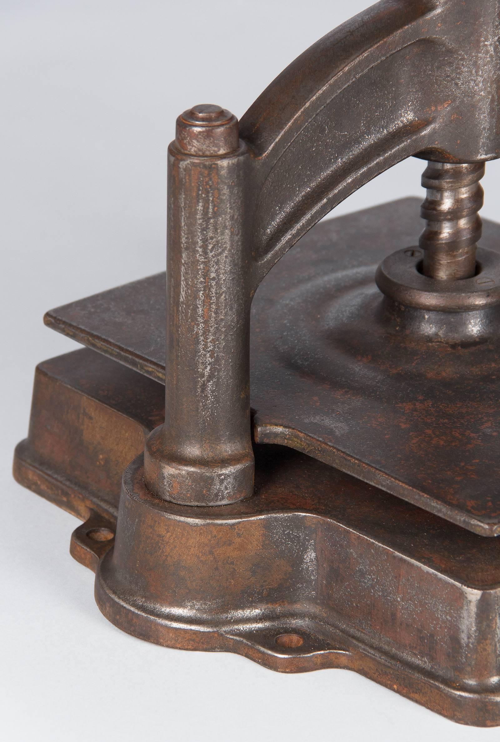 19th Century French Forged Iron Book Press, Late 1800s