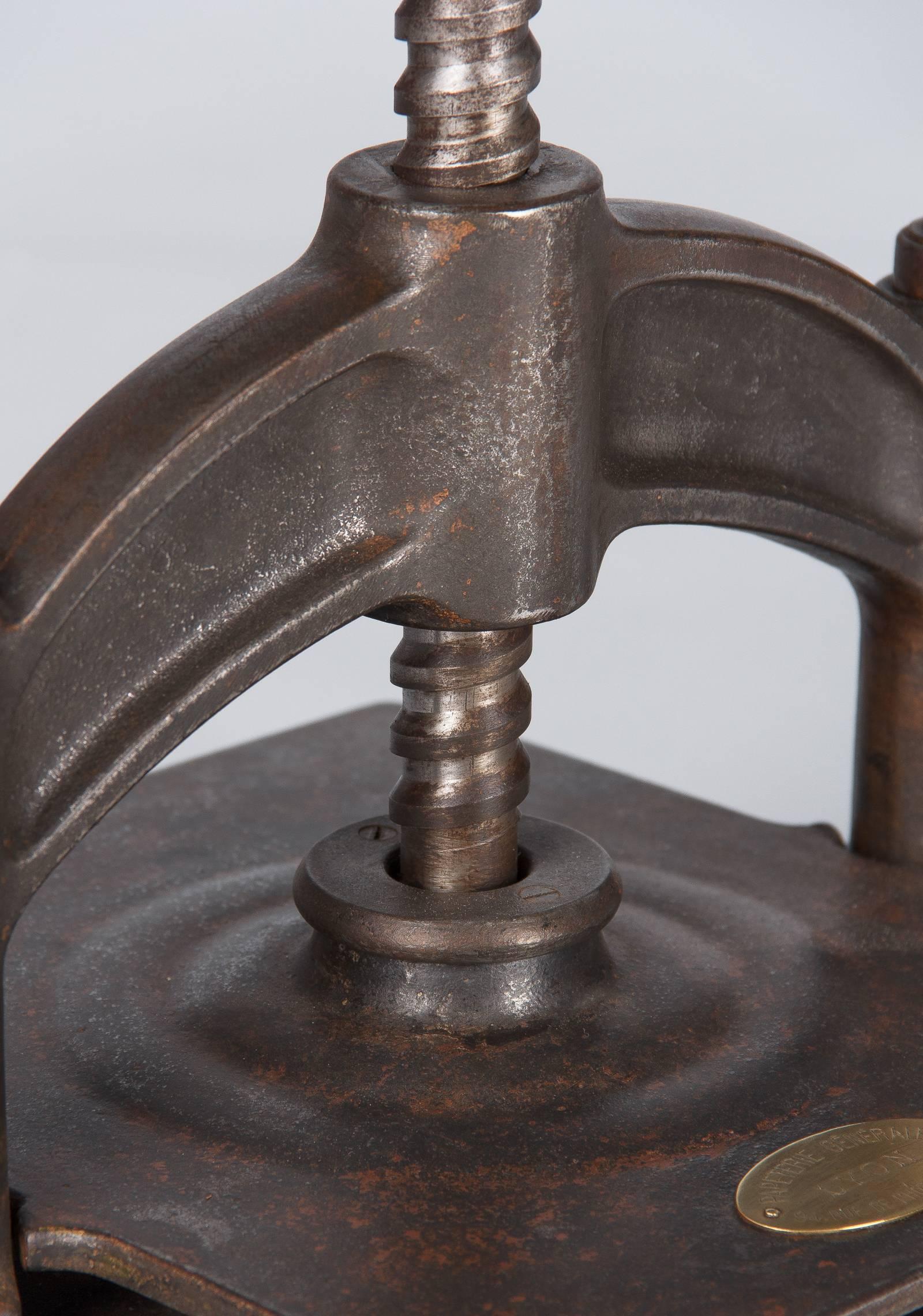 French Forged Iron Book Press, Late 1800s 4