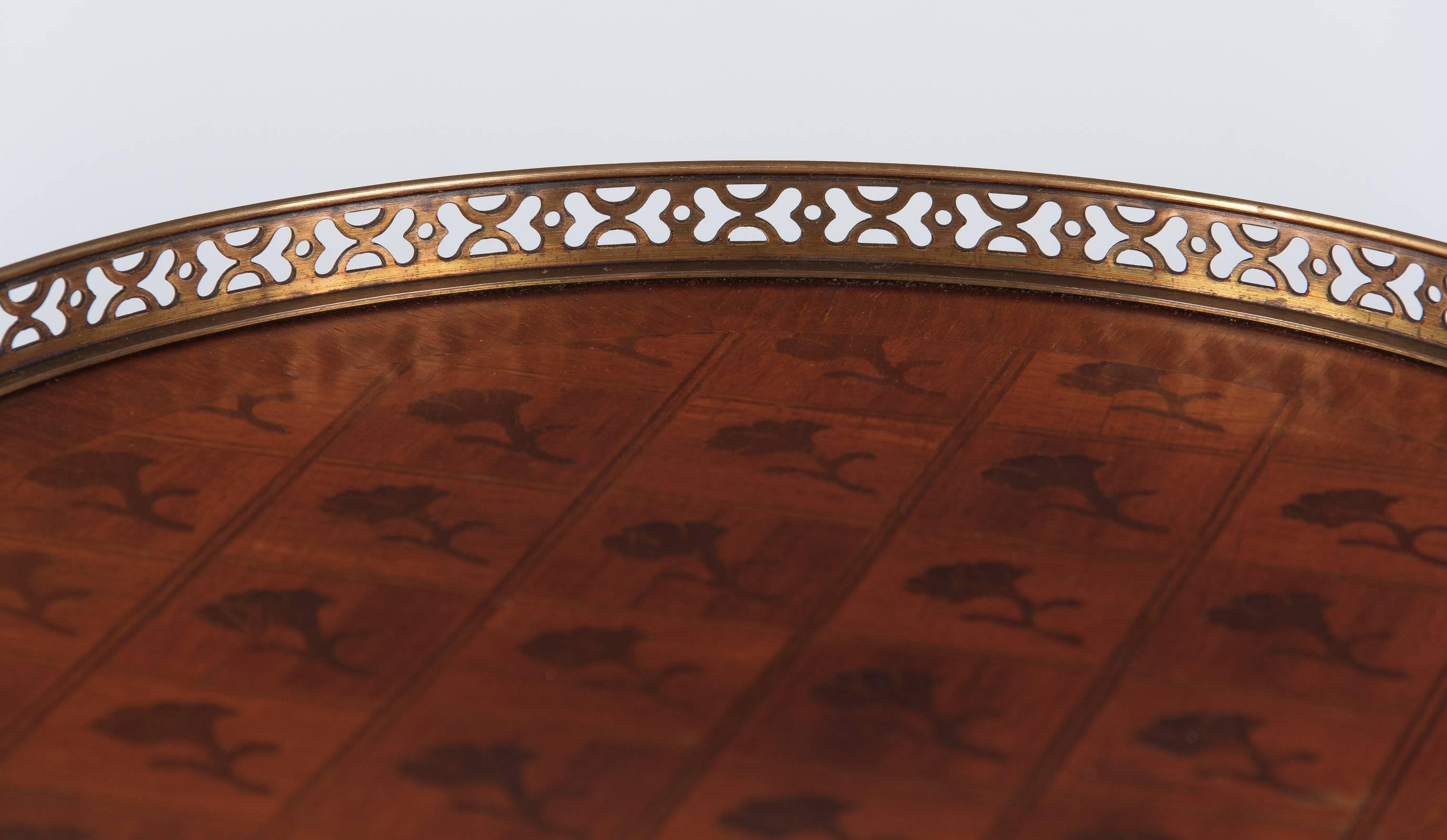 Louis XV/Louis XVI Transition Marquetry Side Table, Late 1800s 1