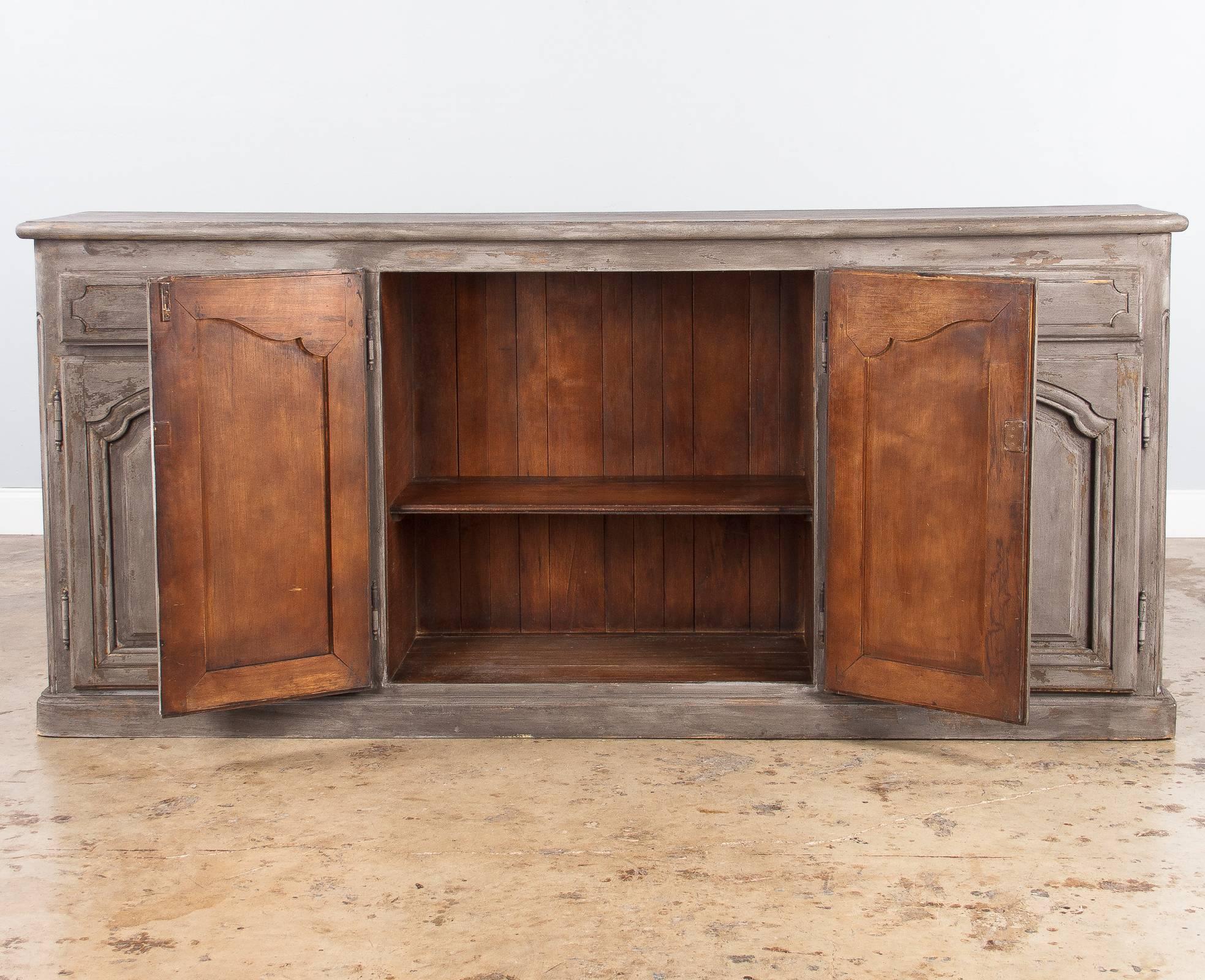 Louis XIV Style Painted Walnut Enfilade Buffet, Early 1900s 1