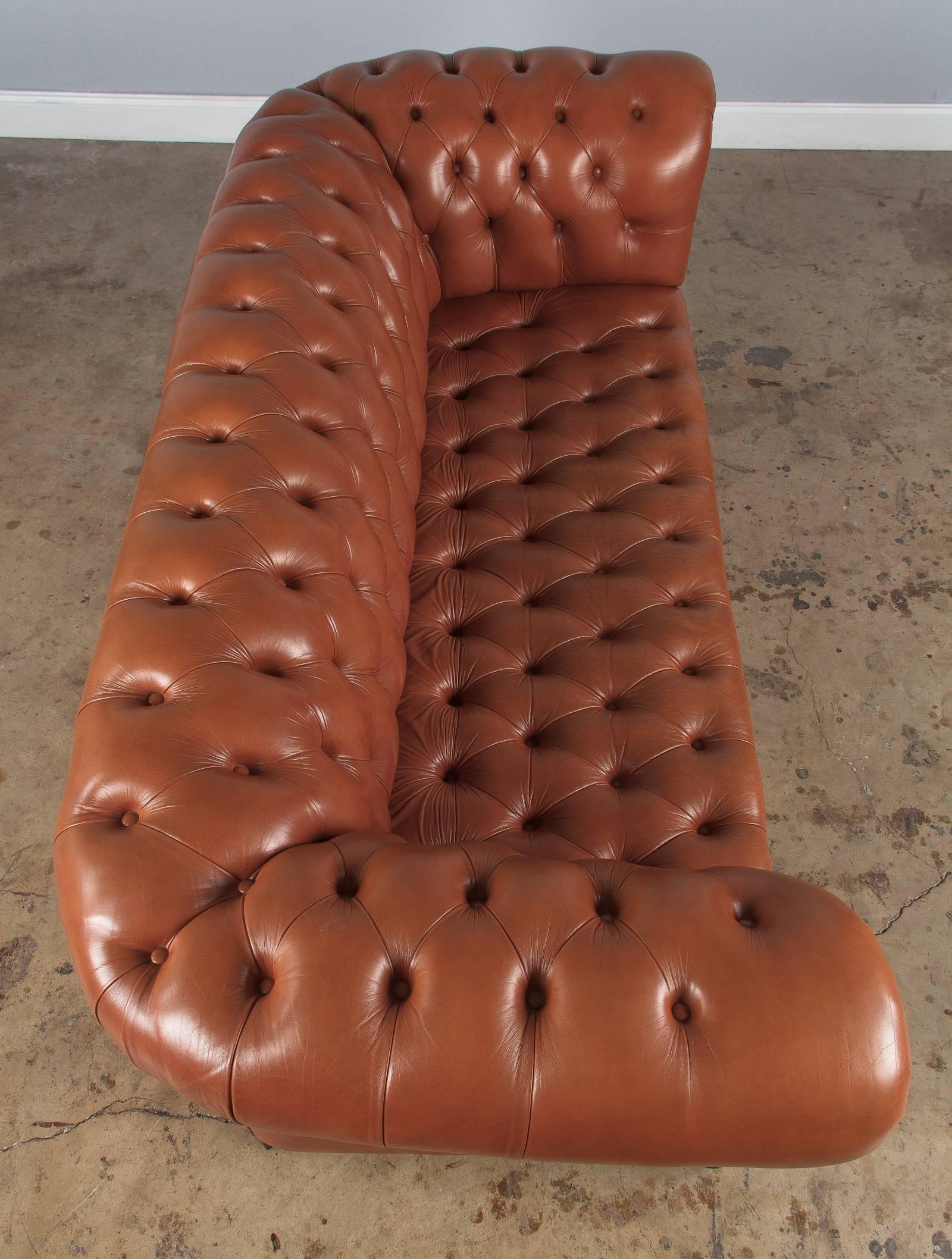 20th Century Vintage English Leather Chesterfield Sofa, 1960s