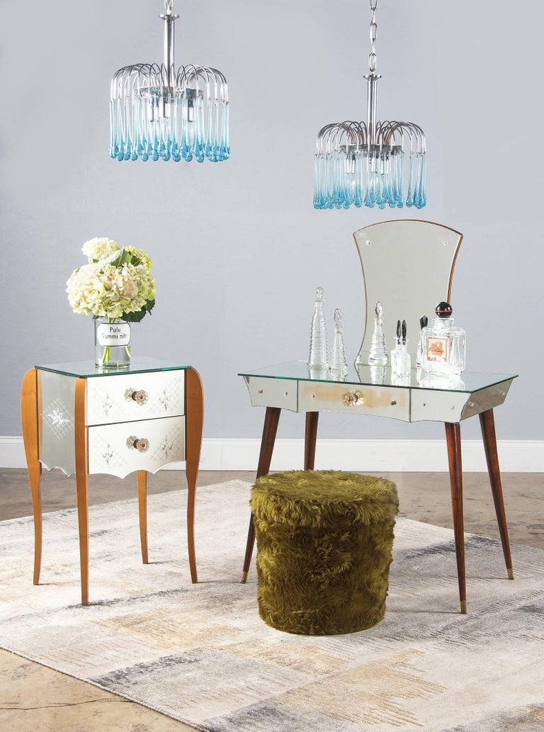 MidCentury Mirrored Glass Vanity Table, 1950s at 1stDibs