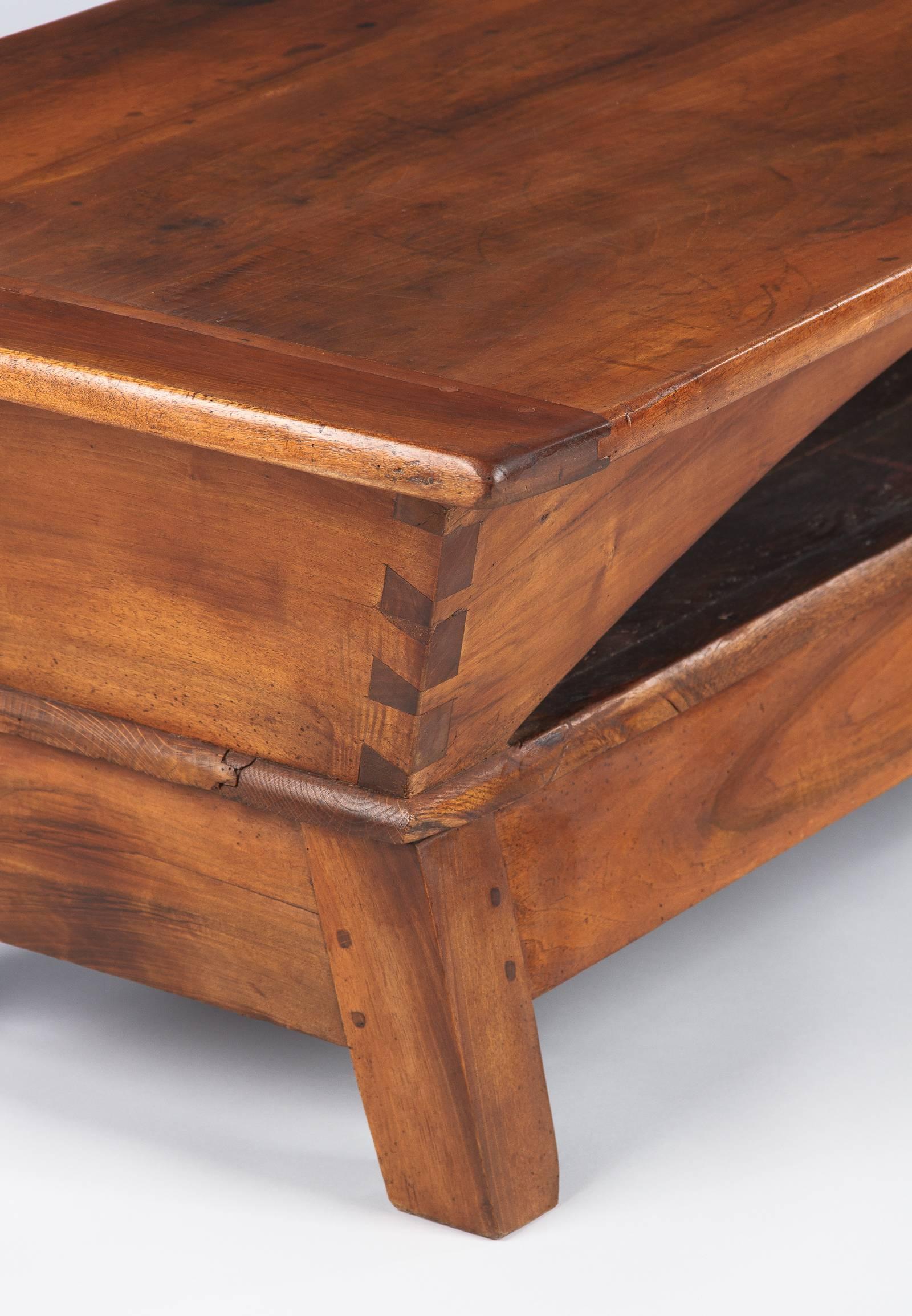 French Provincial Country French Walnut Coffee Table, 19th Century