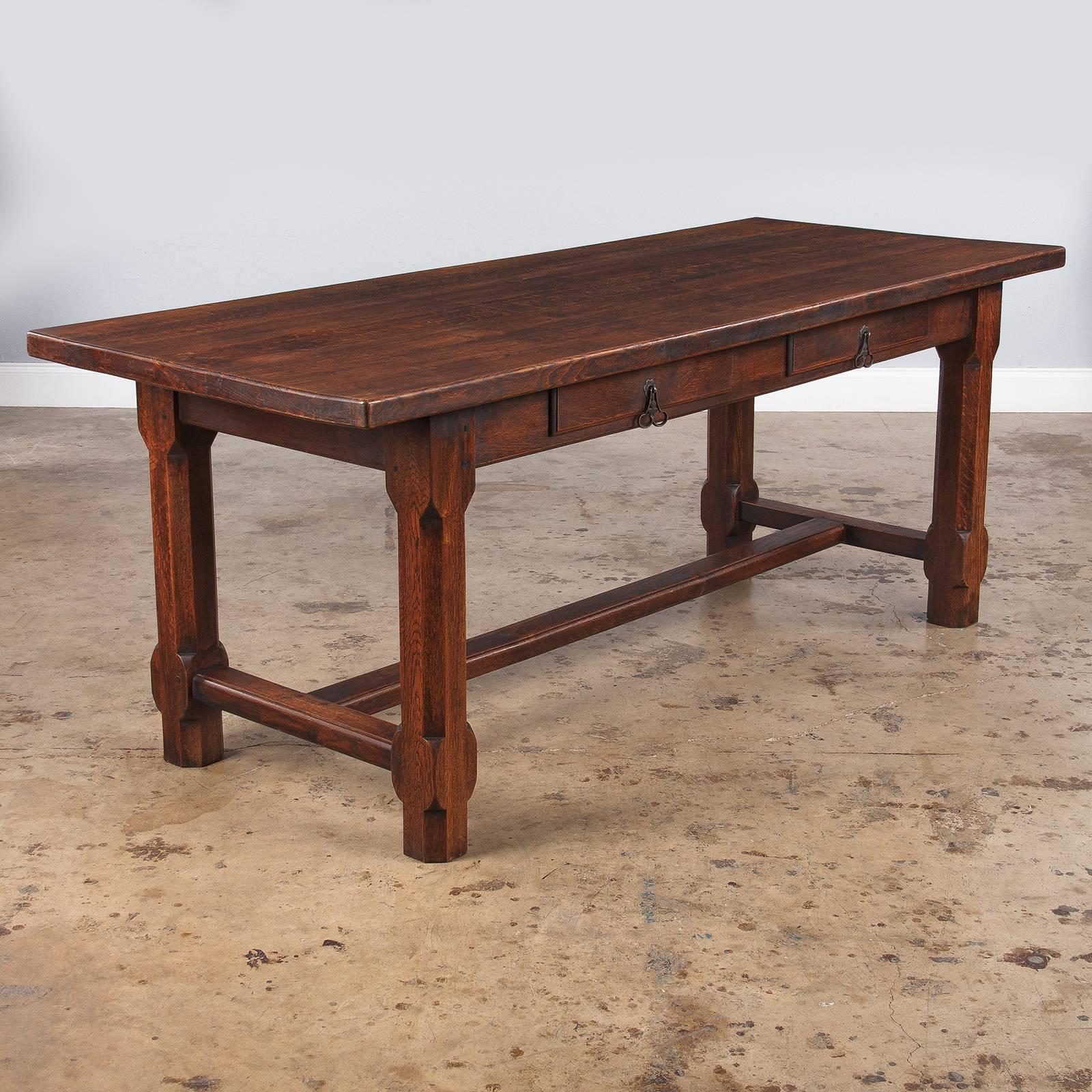 Country French Oak Farm Table or Desk, Early 1900s (Französische Provence)