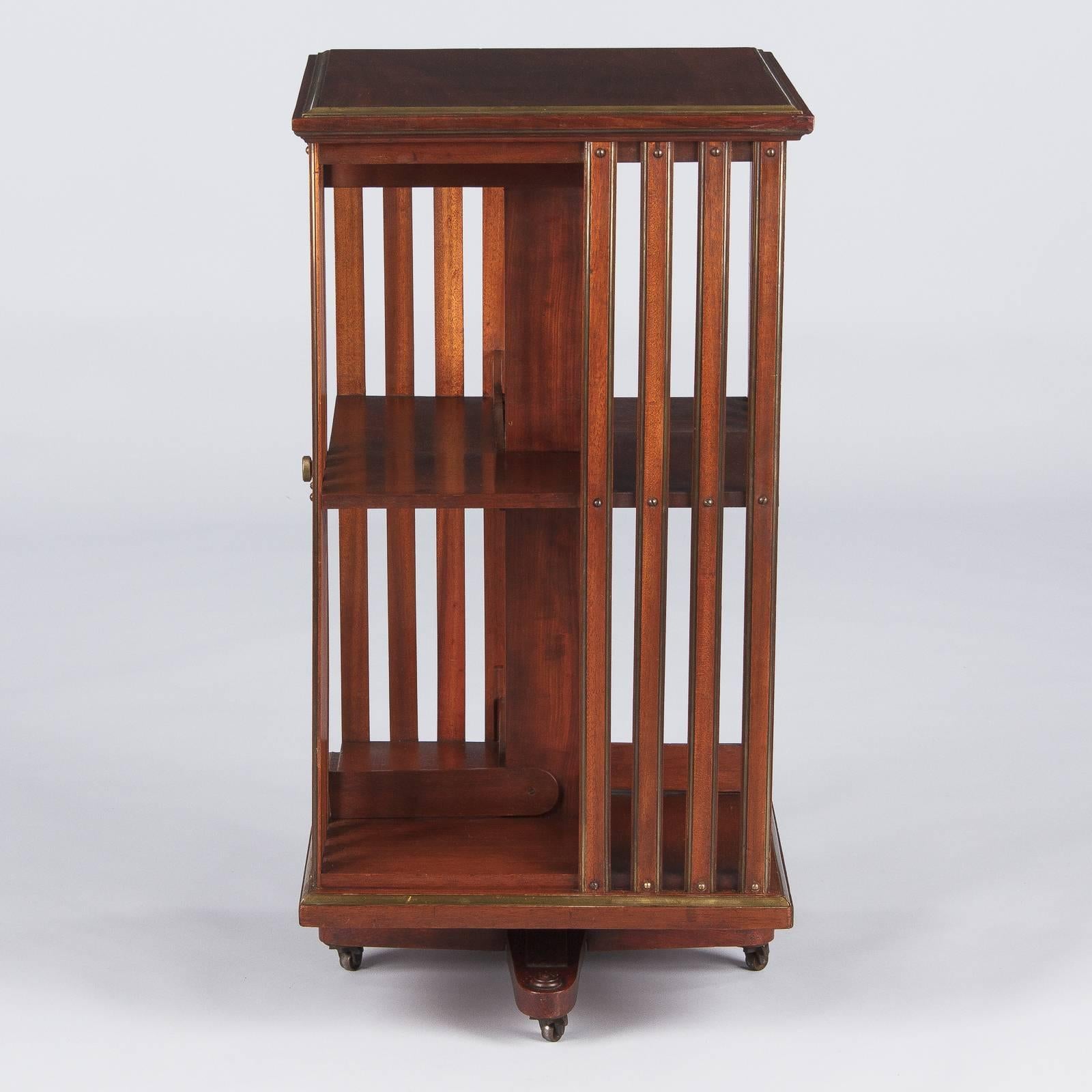 Empire Style English Revolving Bookshelf in Cherrywood, Late 1800s 2