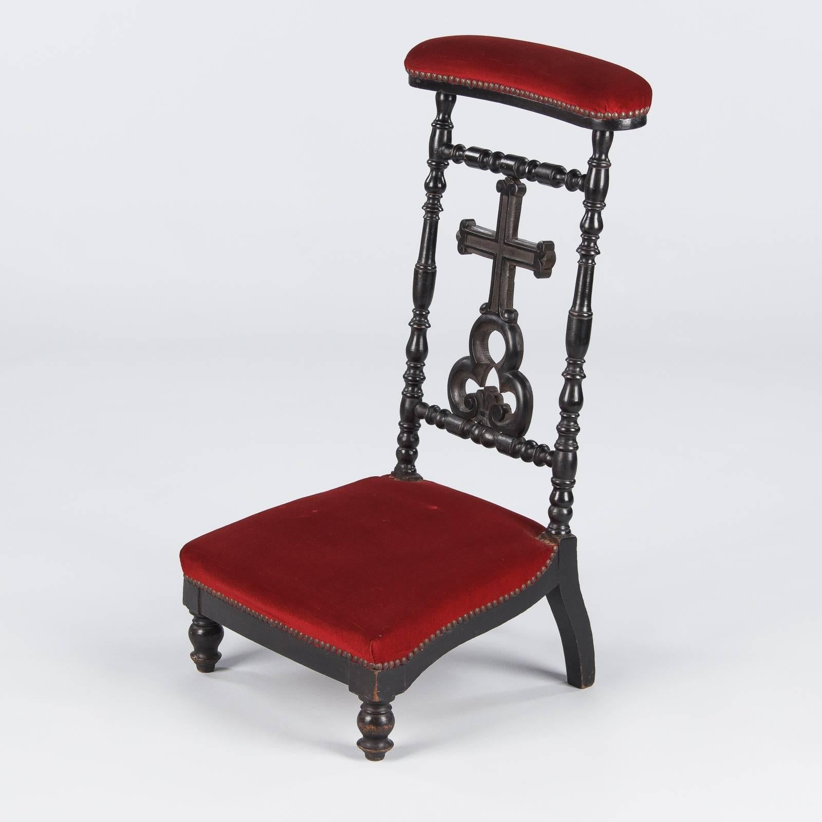 Napoleon III Prie Dieu Chair in Ebonized Pearwood, 1870s 1