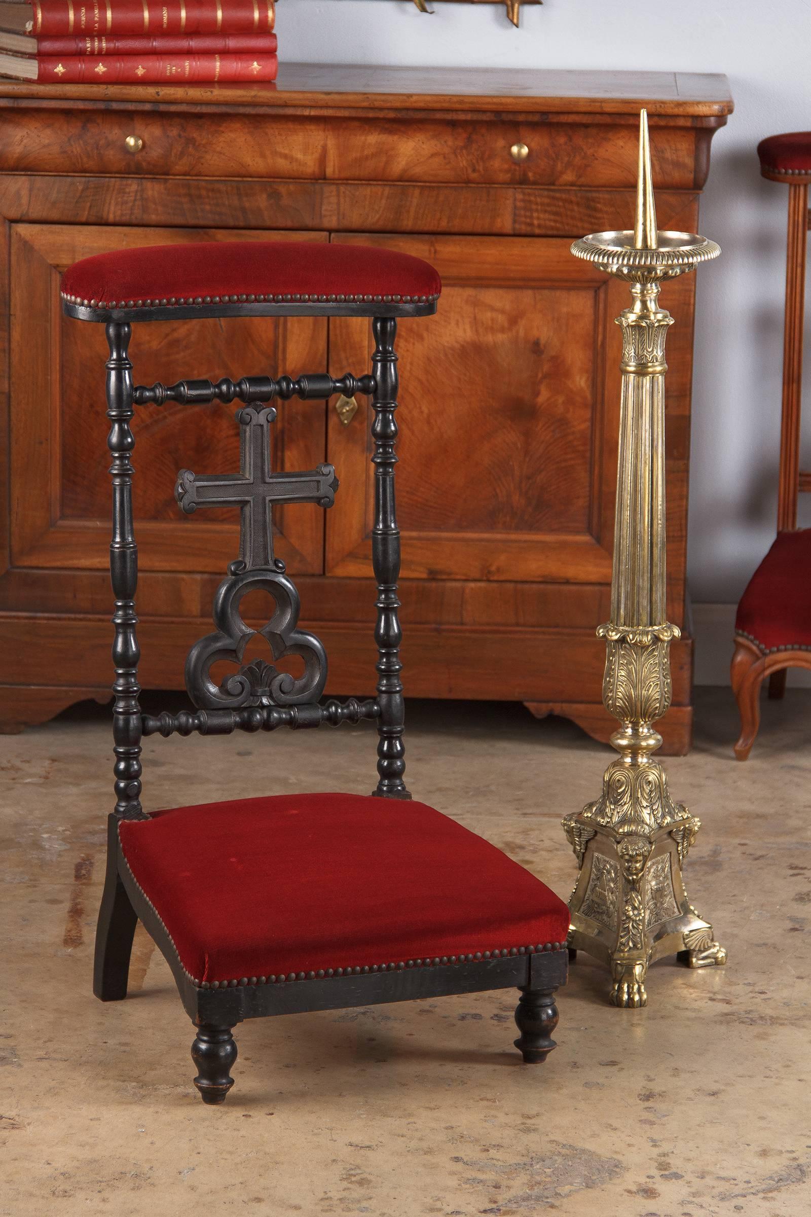Napoleon III Prie Dieu Chair in Ebonized Pearwood, 1870s 4