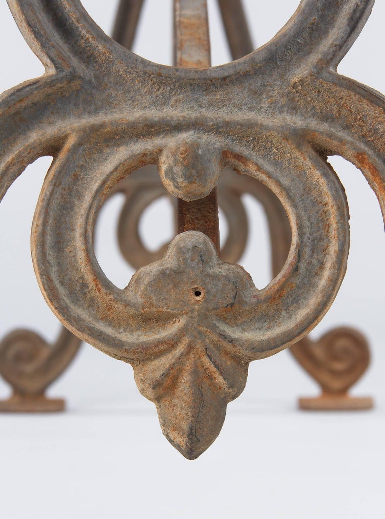 French Granite Top Bistro Table with Iron Base, 1920s at 1stDibs