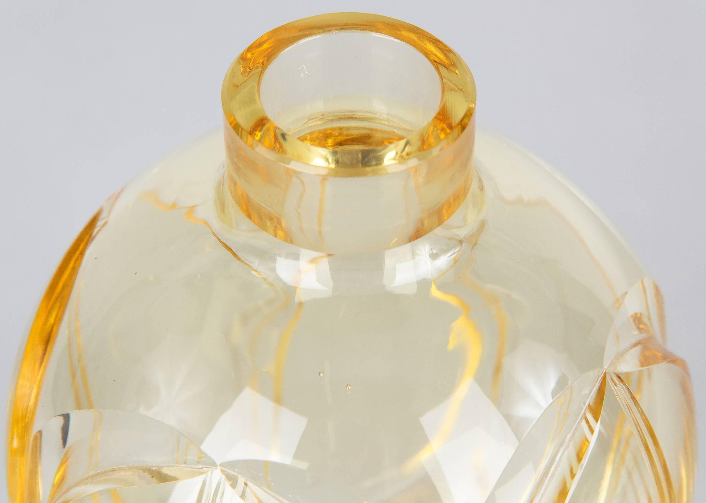 Bohemian Art Deco Bohemia Glass Decanter Set by Moser, 1940s
