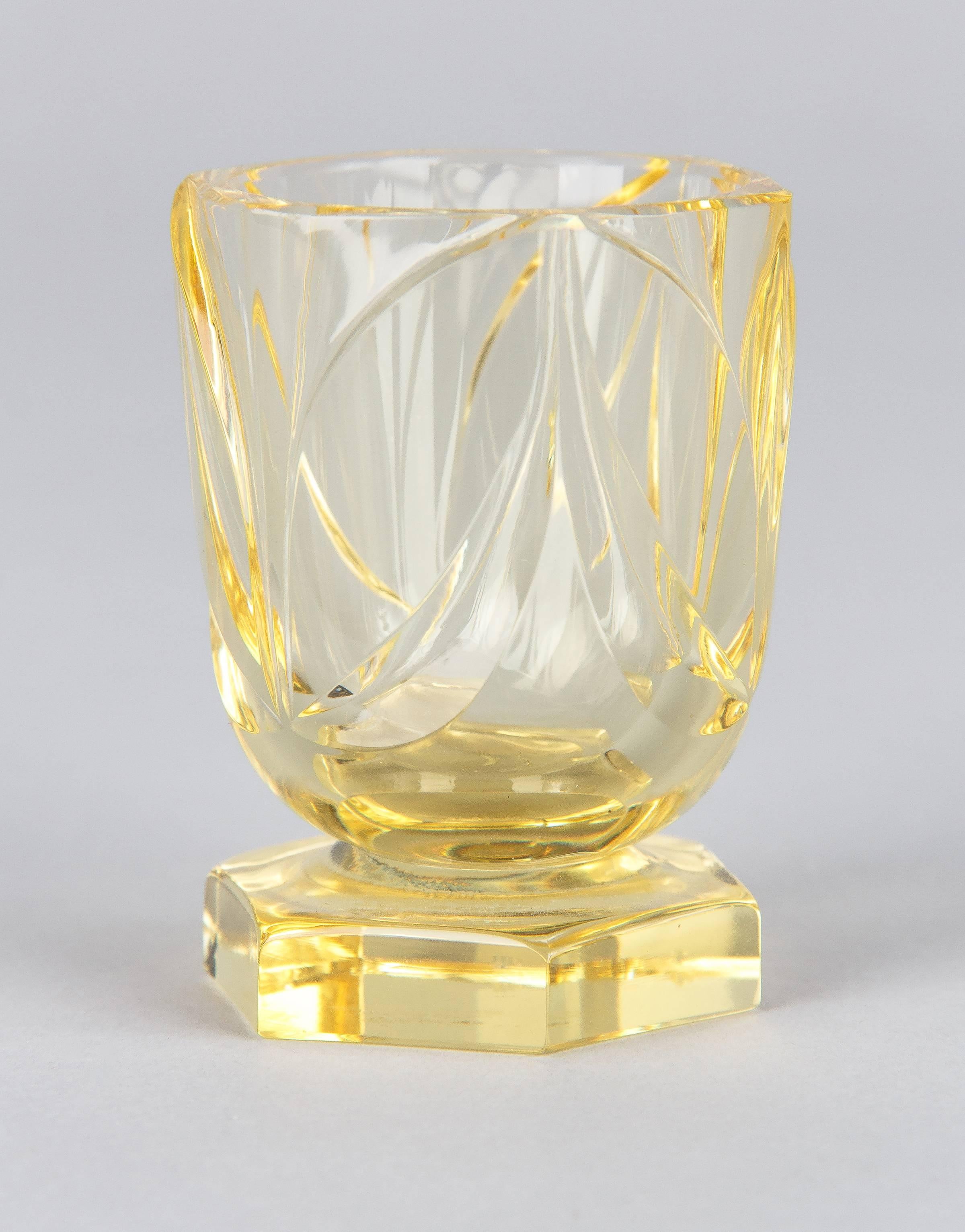 Art Deco Bohemia Glass Decanter Set by Moser, 1940s 1