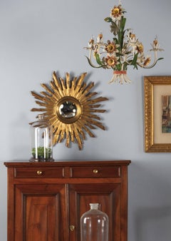 Italian Tôle Chandelier with Flowers, 1920s