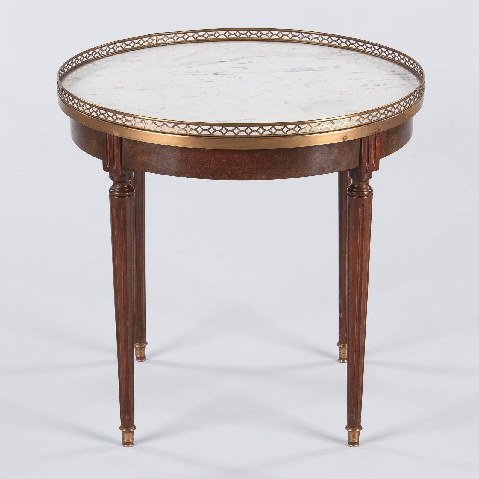 French Louis XVI Style Beechwood and Marble-Top 