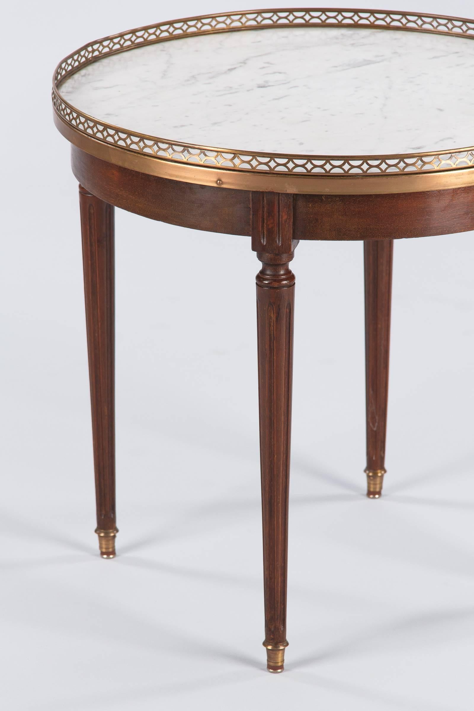 Brass Louis XVI Style Beechwood and Marble-Top 