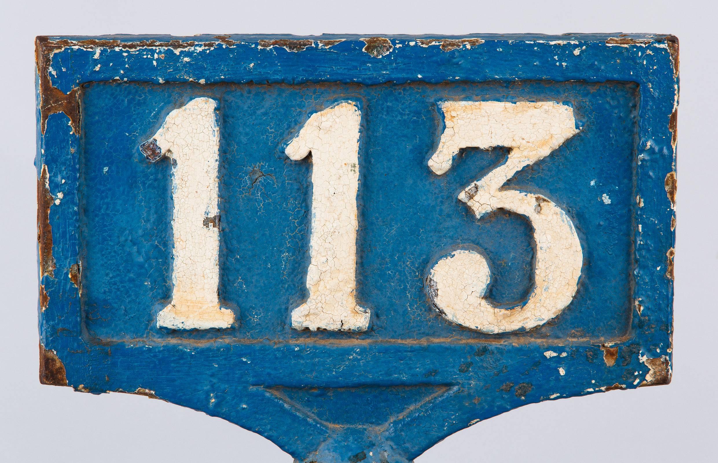 French Painted Cast Iron Railway Sign, France, Late 1800s