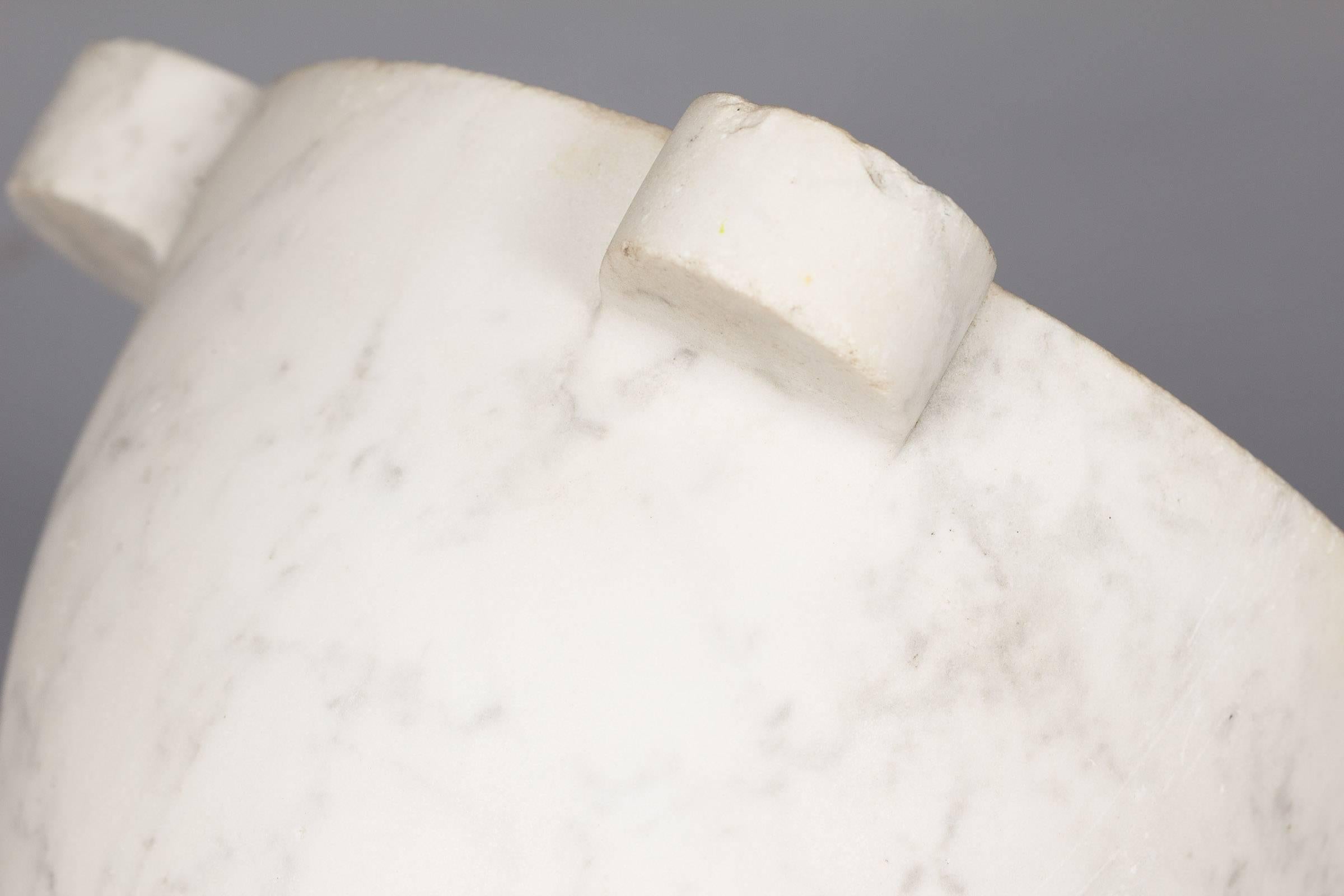 French White Marble Mortar, Late 1800s 1