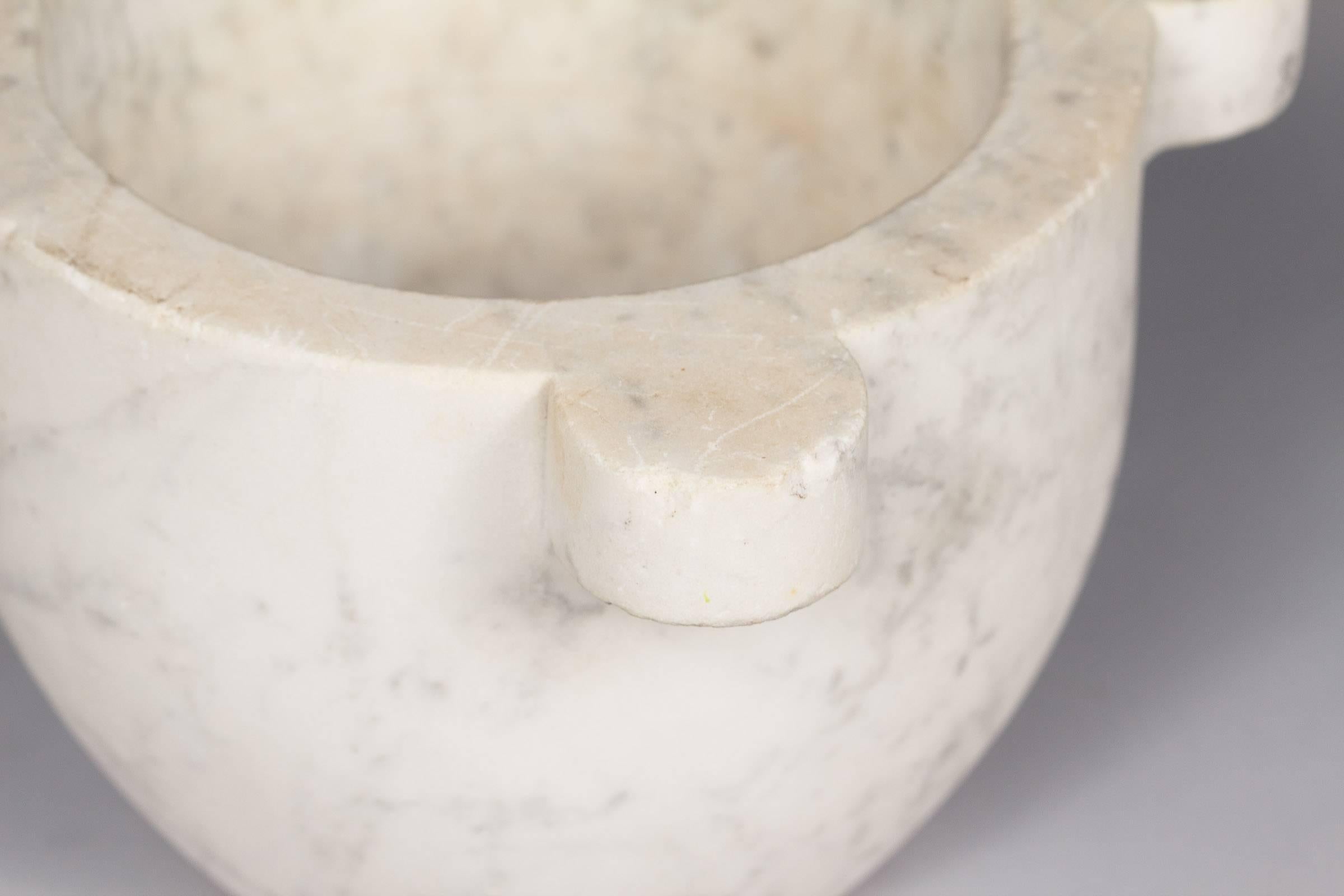 French White Marble Mortar, Late 1800s 3
