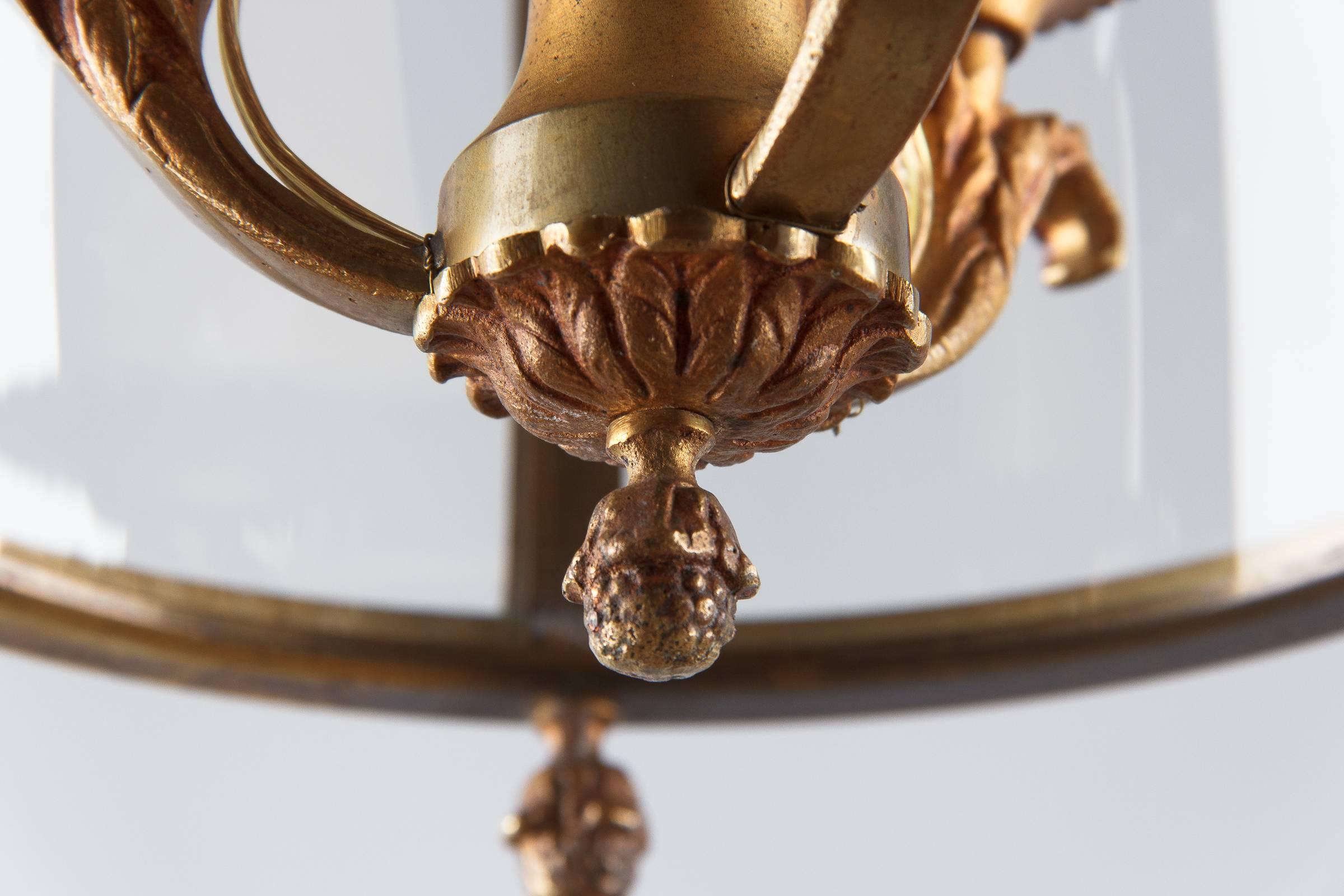 Louis XVI Style Brass Lantern, France, 1940s 2