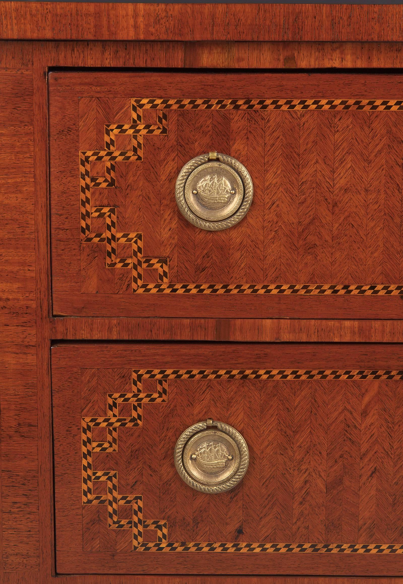 19th Century Louis XVI Style Rosewood Marquetry Chest of Drawers, Late 1800s