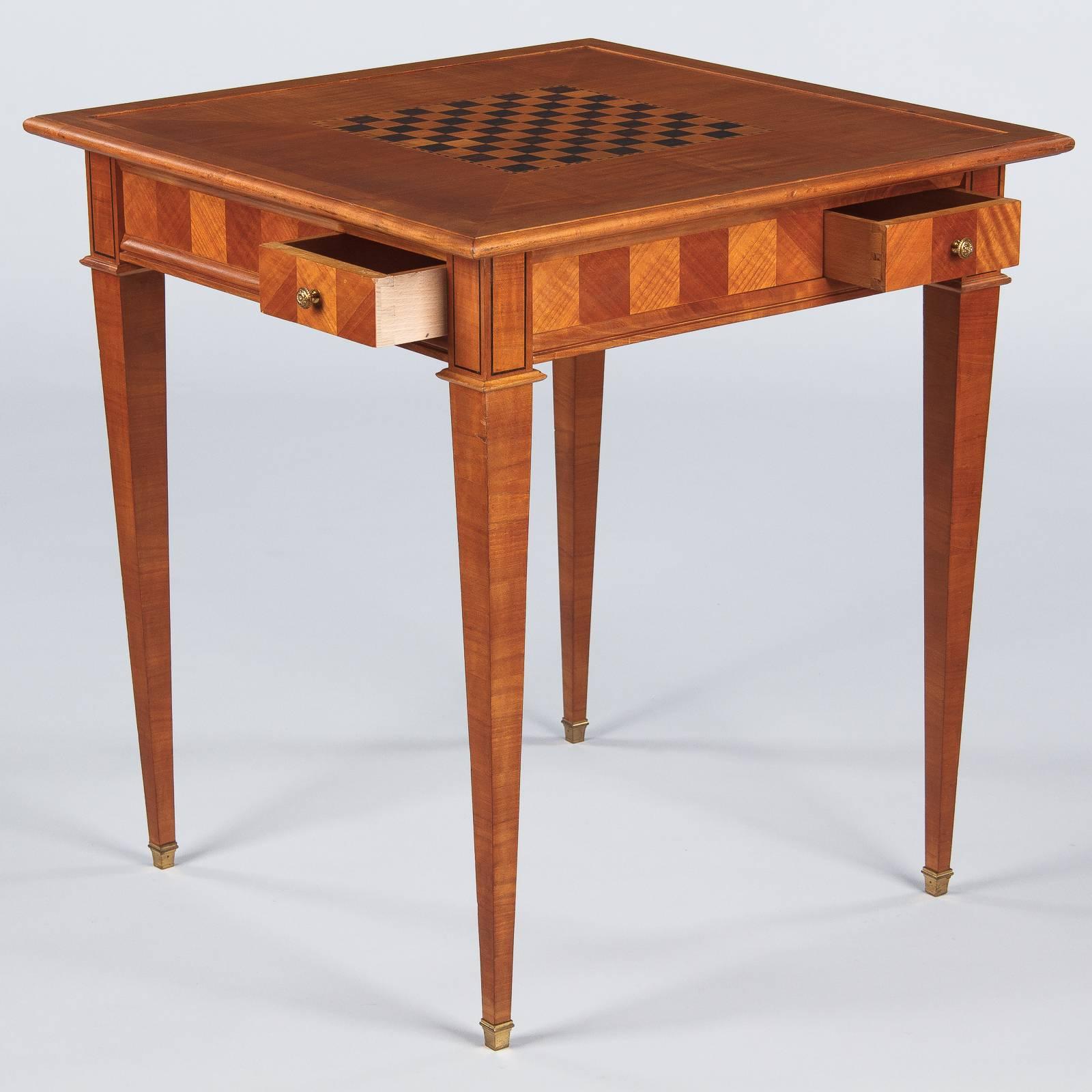 Mid-20th Century French Louis XVI Style Cherrywood Game Table, 1940s