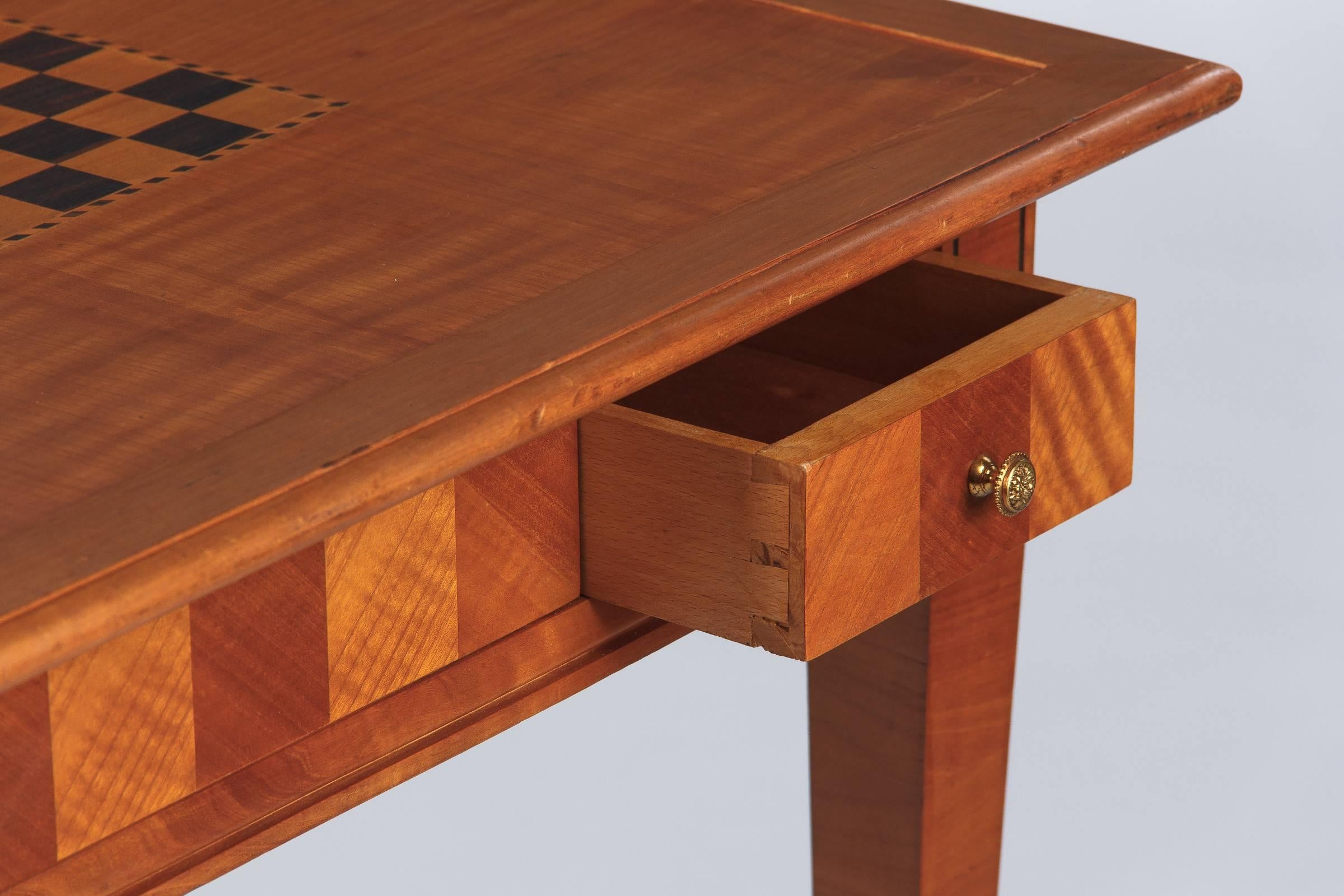 French Louis XVI Style Cherrywood Game Table, 1940s 2