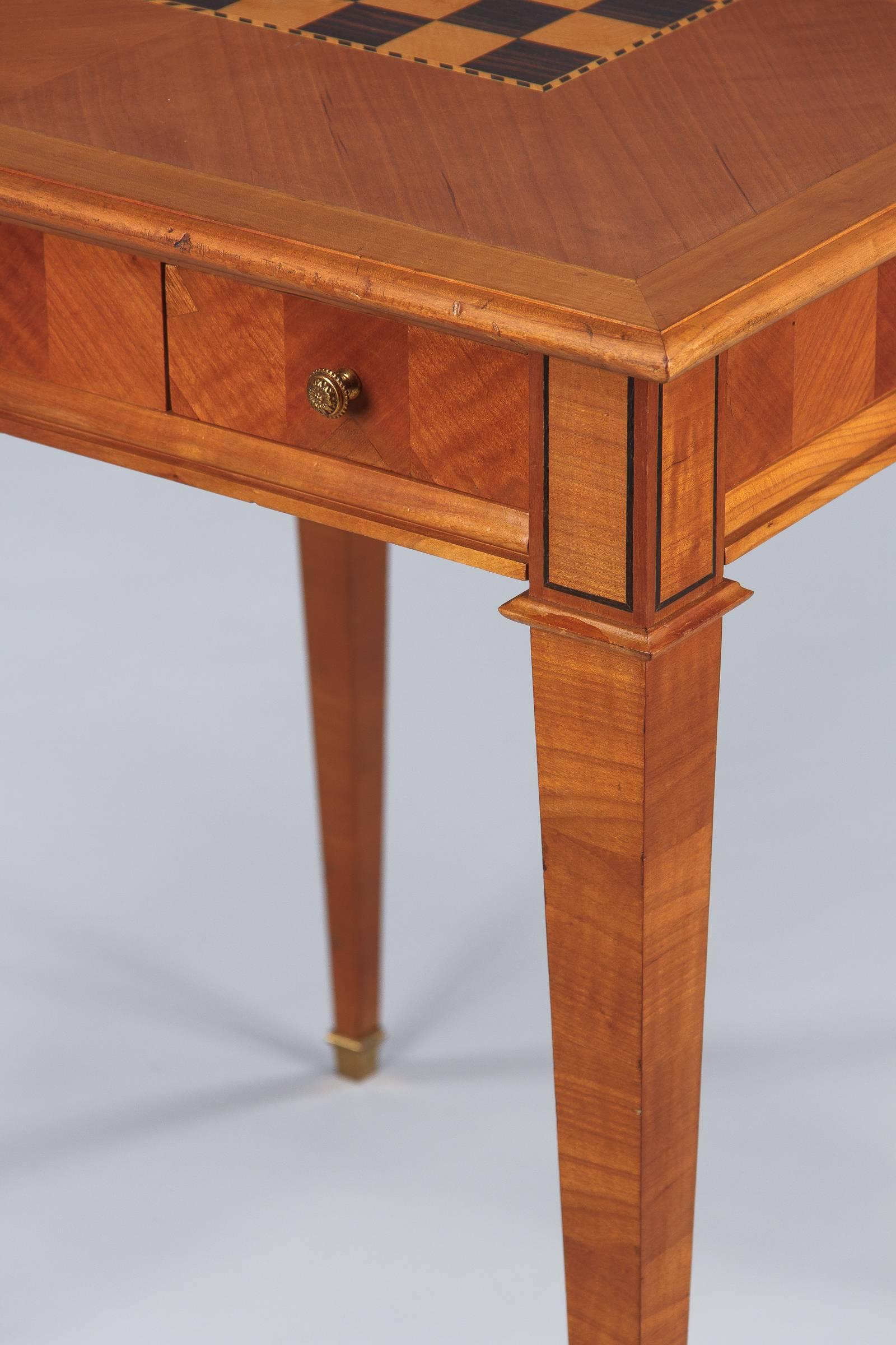 French Louis XVI Style Cherrywood Game Table, 1940s 3