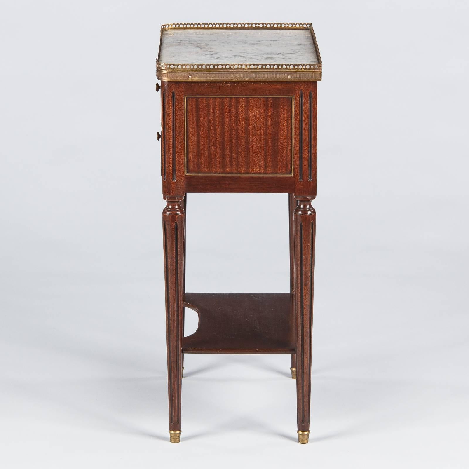 Louis XVI Style Marble-Top Bedside Cabinet, 1920s 2