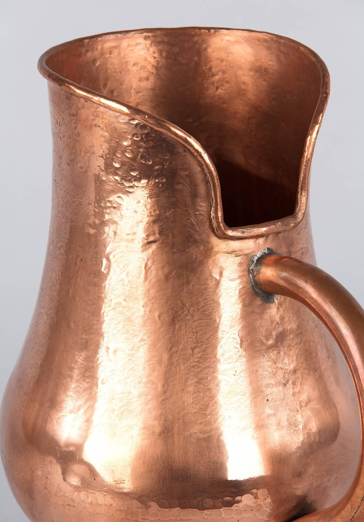 French Copper Wine Pitcher, Burgundy Region, 1900s In Good Condition In Austin, TX