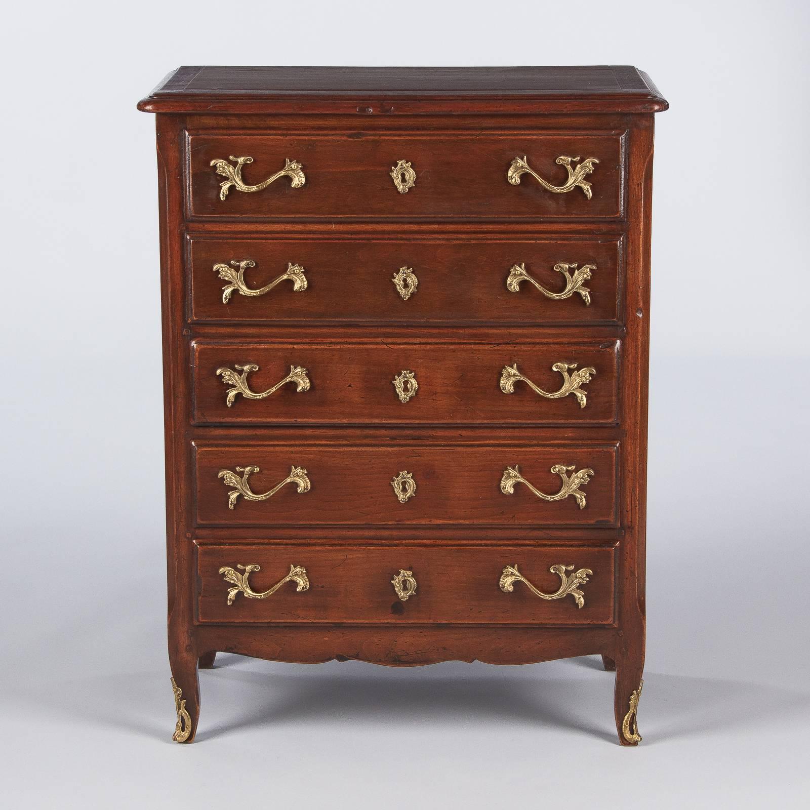 French Louis XV Style Walnut Chest and Secretaire, 1920s