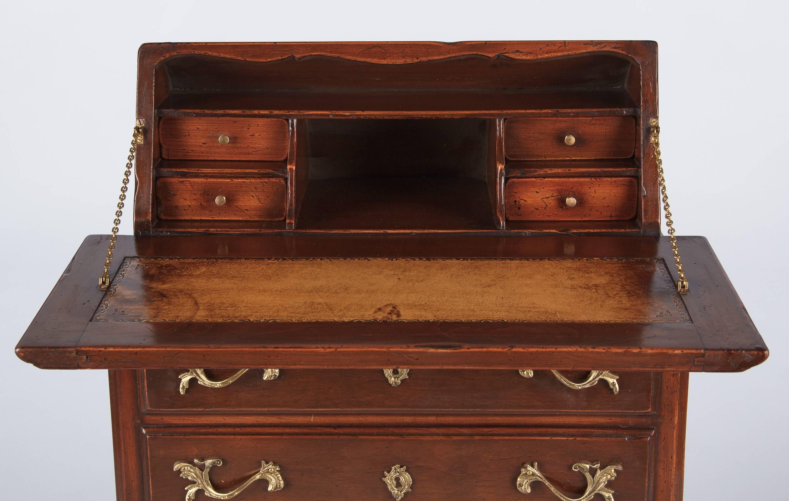 Louis XV Style Walnut Chest and Secretaire, 1920s In Good Condition In Austin, TX