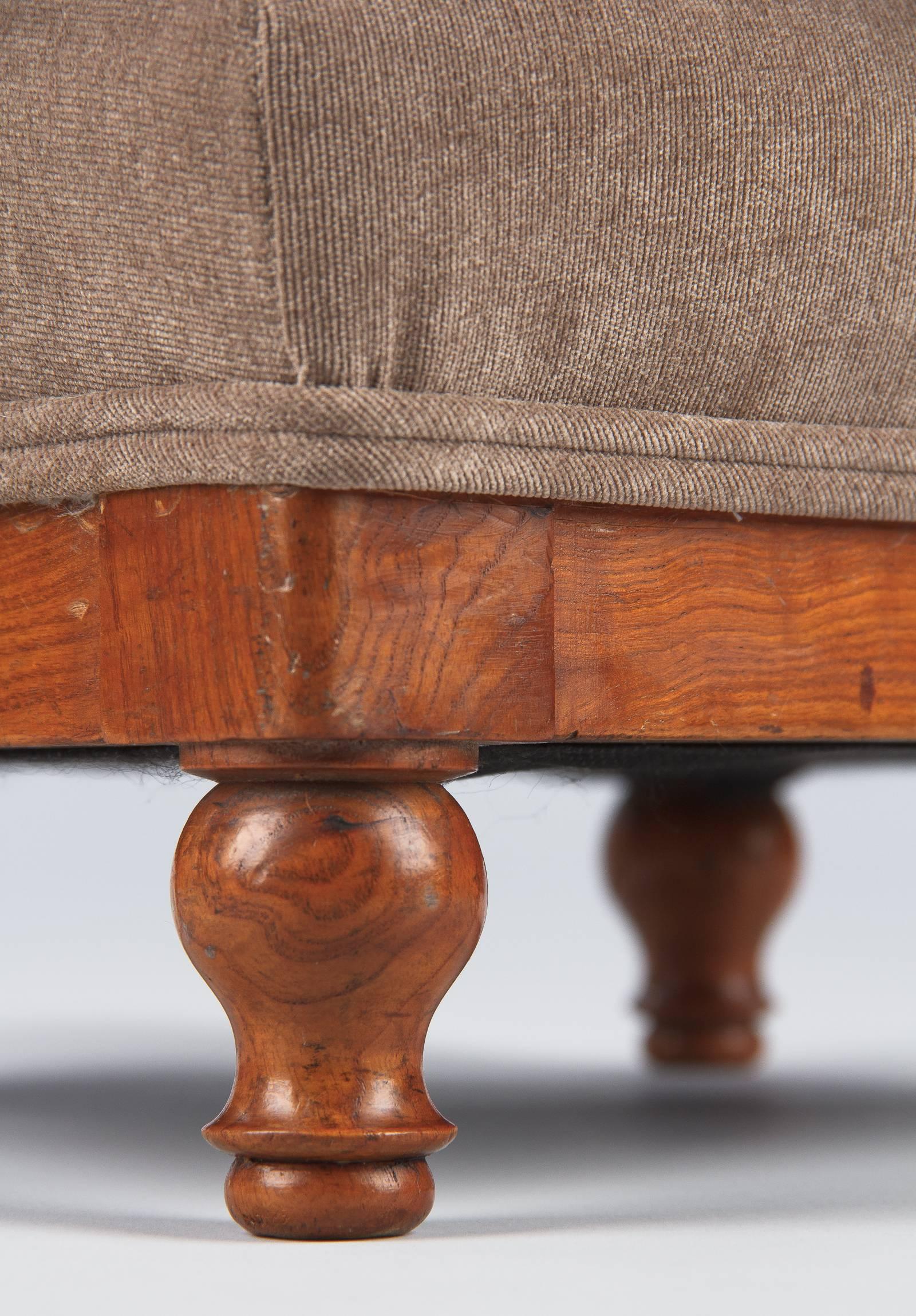 Fabric French Louis Philippe Style Footstool, 1900s