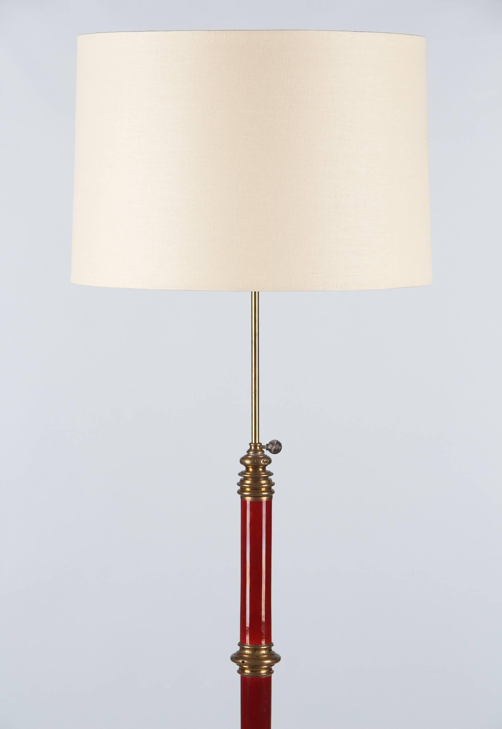 Mid-Century Modern Midcentury Red Metal Floor Lamp, Italy, 1960s