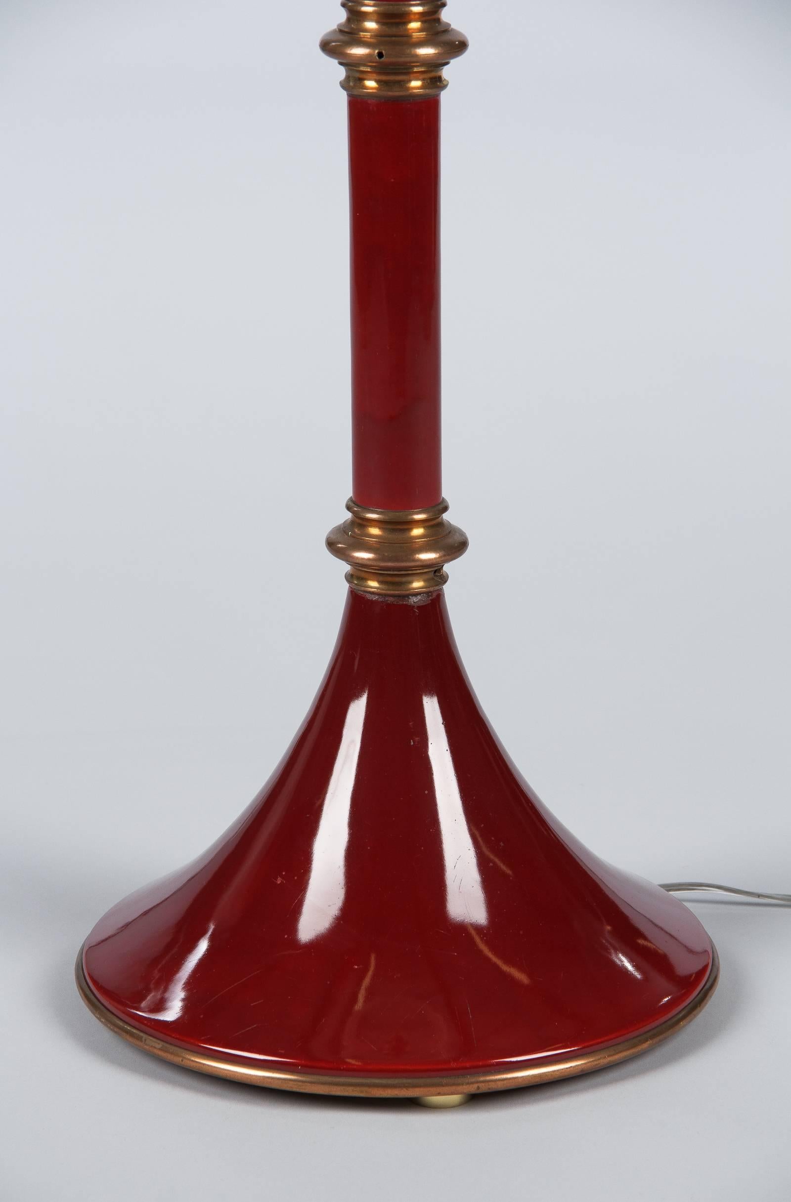 Mid-20th Century Midcentury Red Metal Floor Lamp, Italy, 1960s