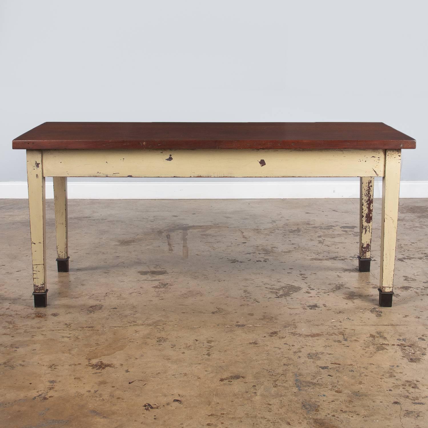 French Industrial Painted Working Table, 1950s In Good Condition In Austin, TX