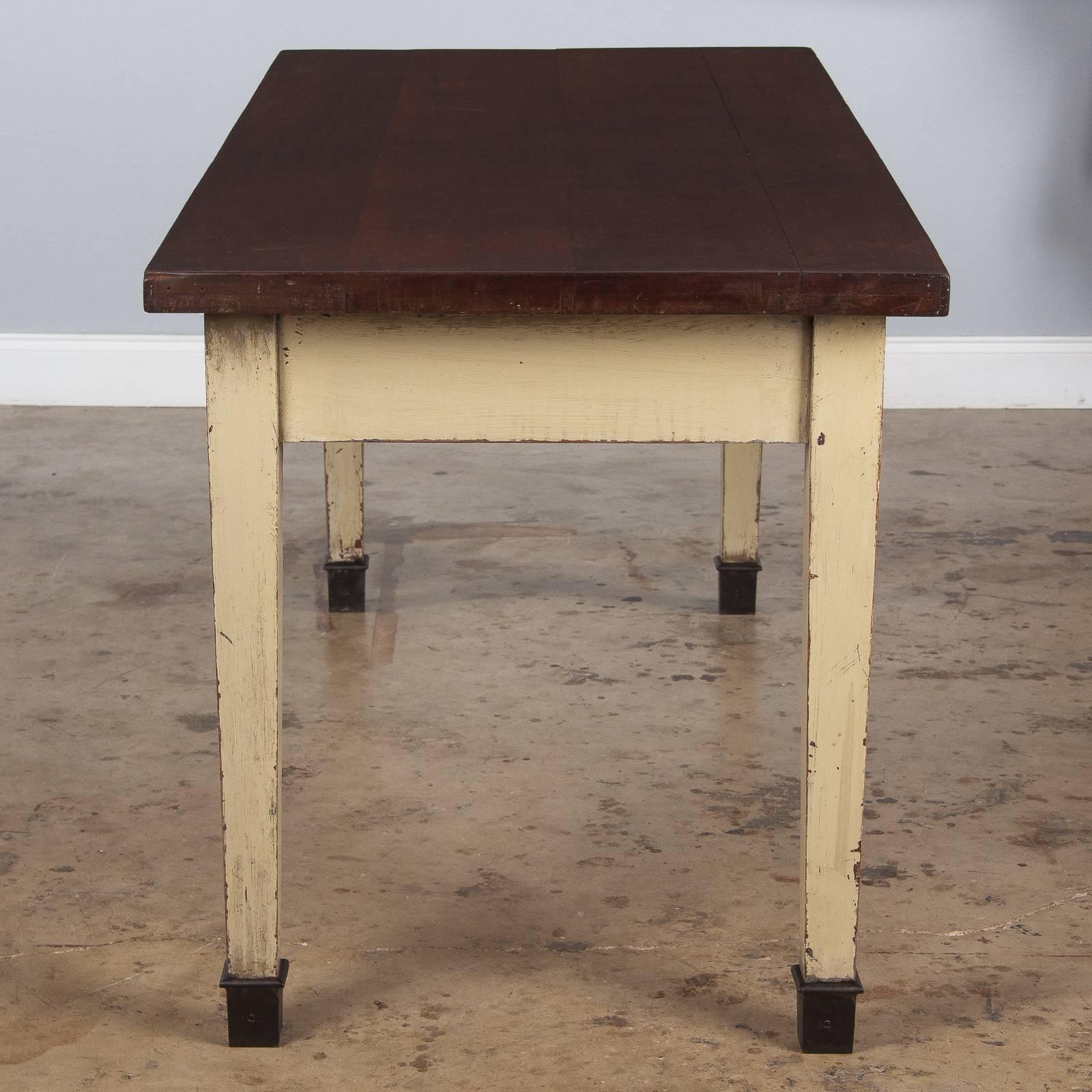 20th Century French Industrial Painted Working Table, 1950s