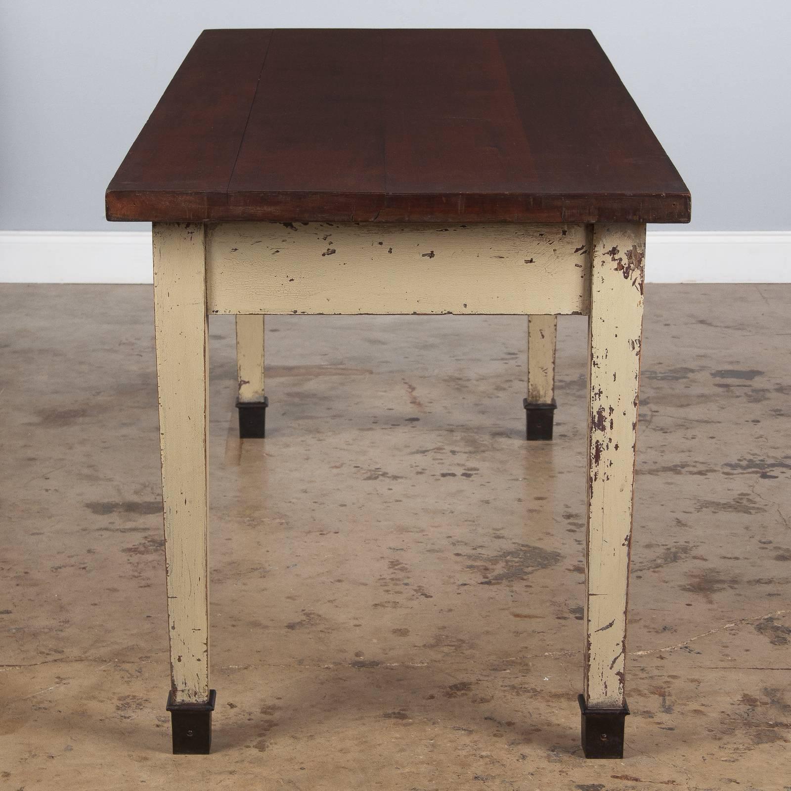 French Industrial Painted Working Table, 1950s 3