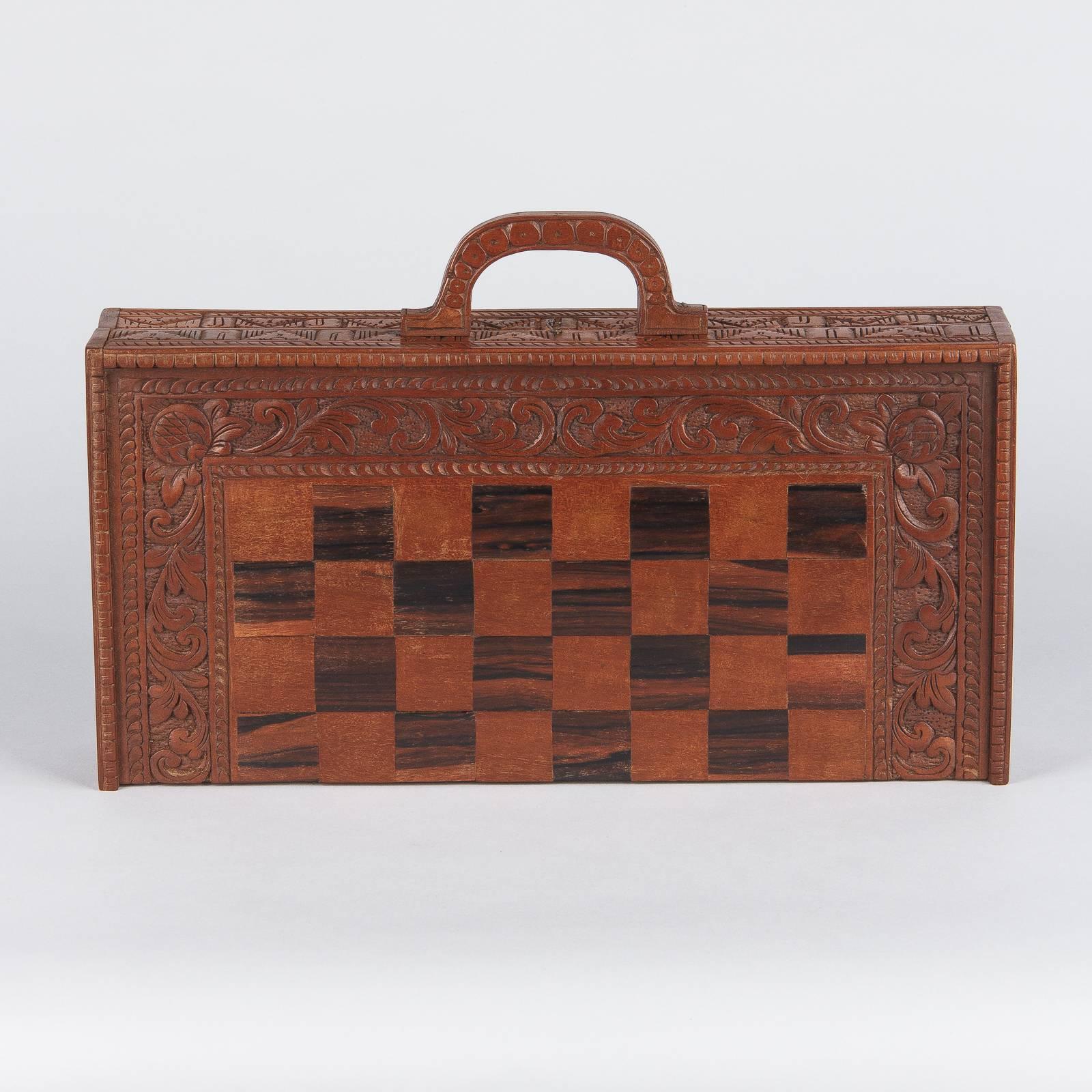 French Checker's Game Box in Beechwood, France, 1920s