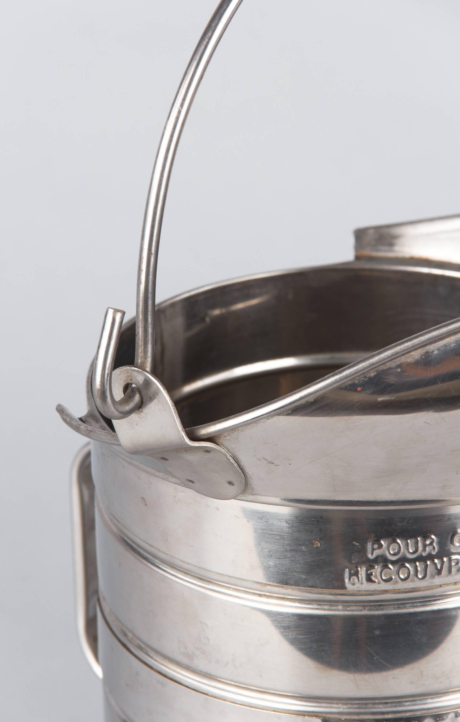 20th Century French Silver Metal Measuring Milk Pitcher, 1950s