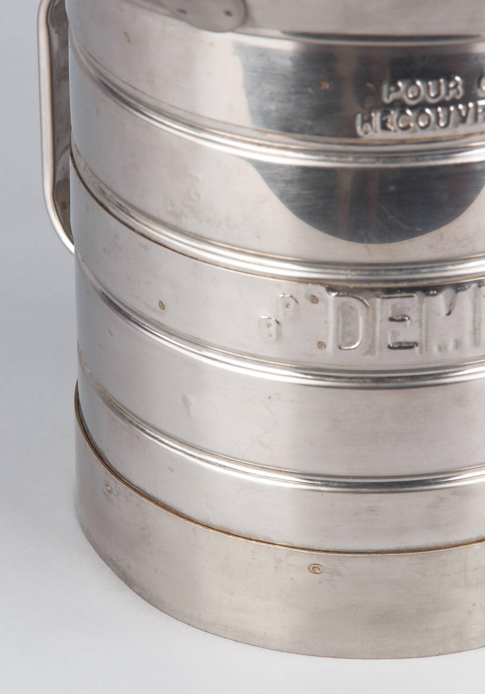 French Silver Metal Measuring Milk Pitcher, 1950s 2